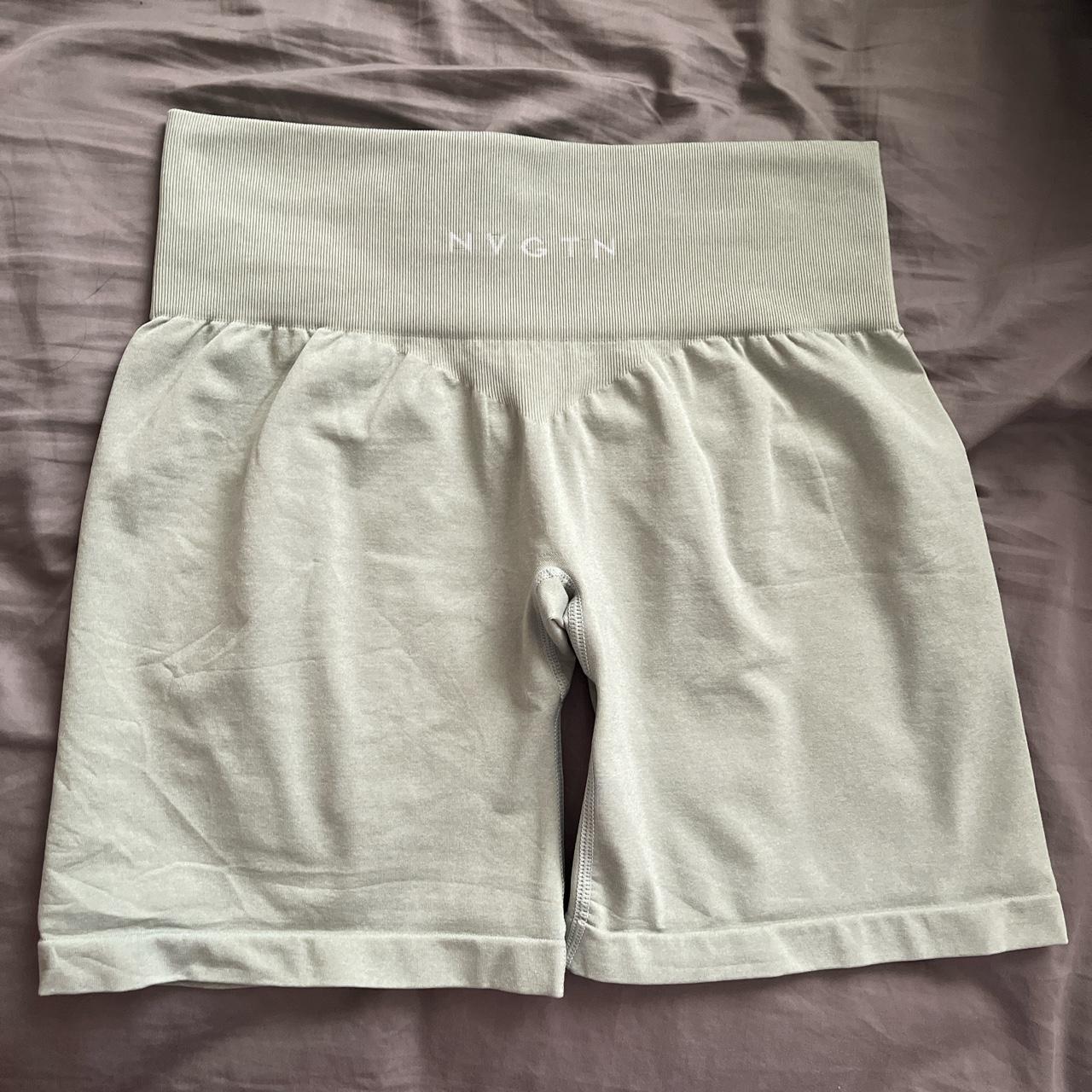 Nvgtn sage green shorts Size medium nvgtn Depop