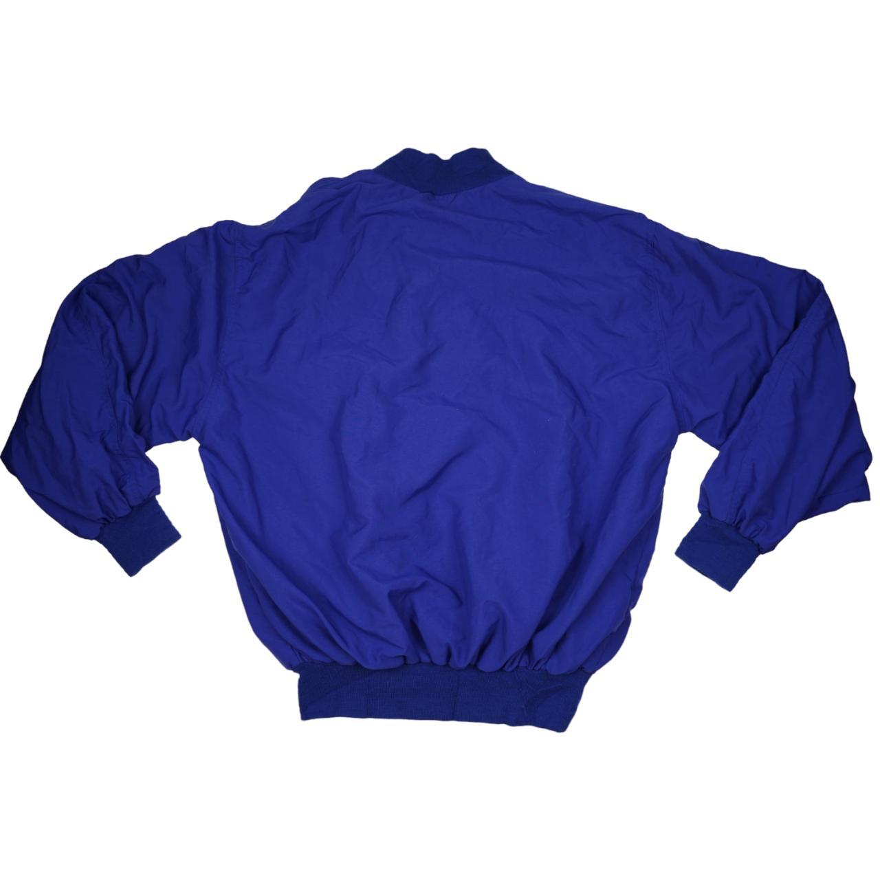 Vintage Zip Up Bomber JAcket Blue color with elastic... - Depop