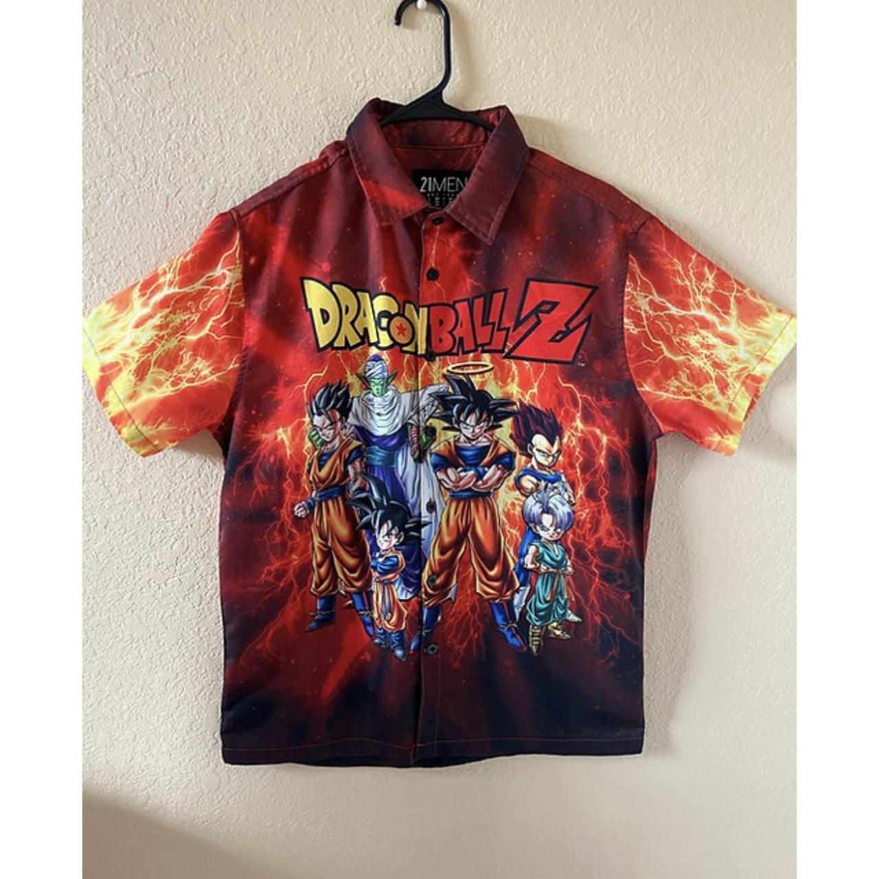 Dragon Ball Z button up polo mens size small,... Depop