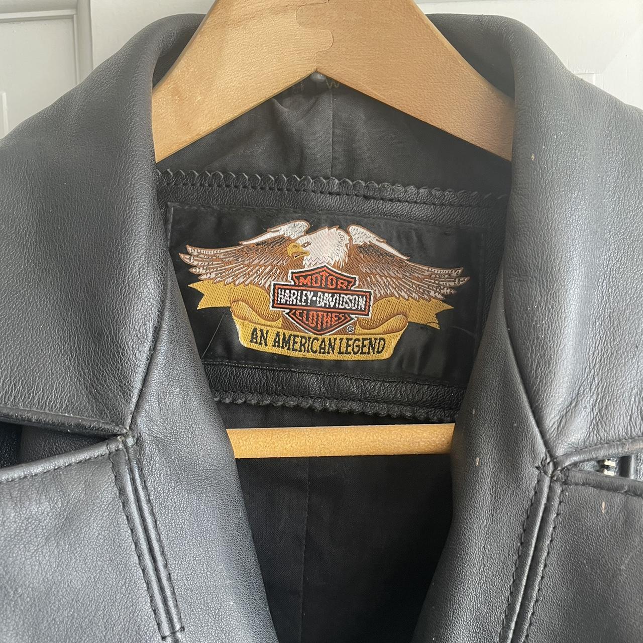 Vintage Flared Harley Davidson Leather Jacket W... - Depop