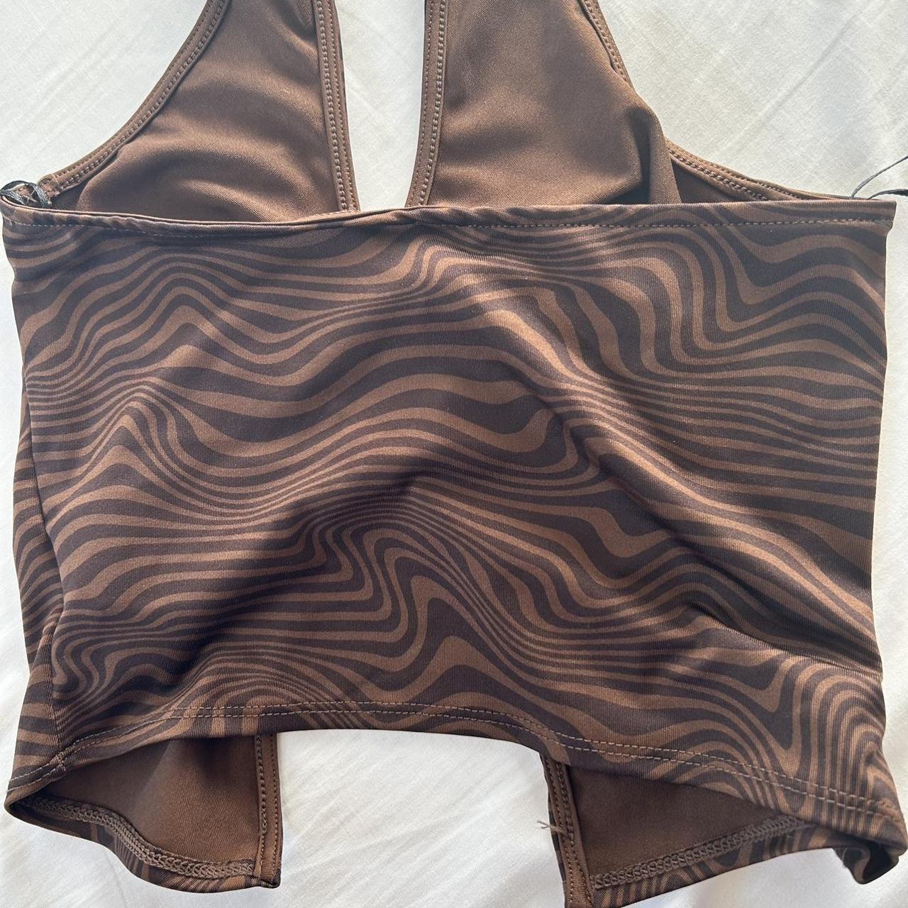 h&m brown halter neck top Depop