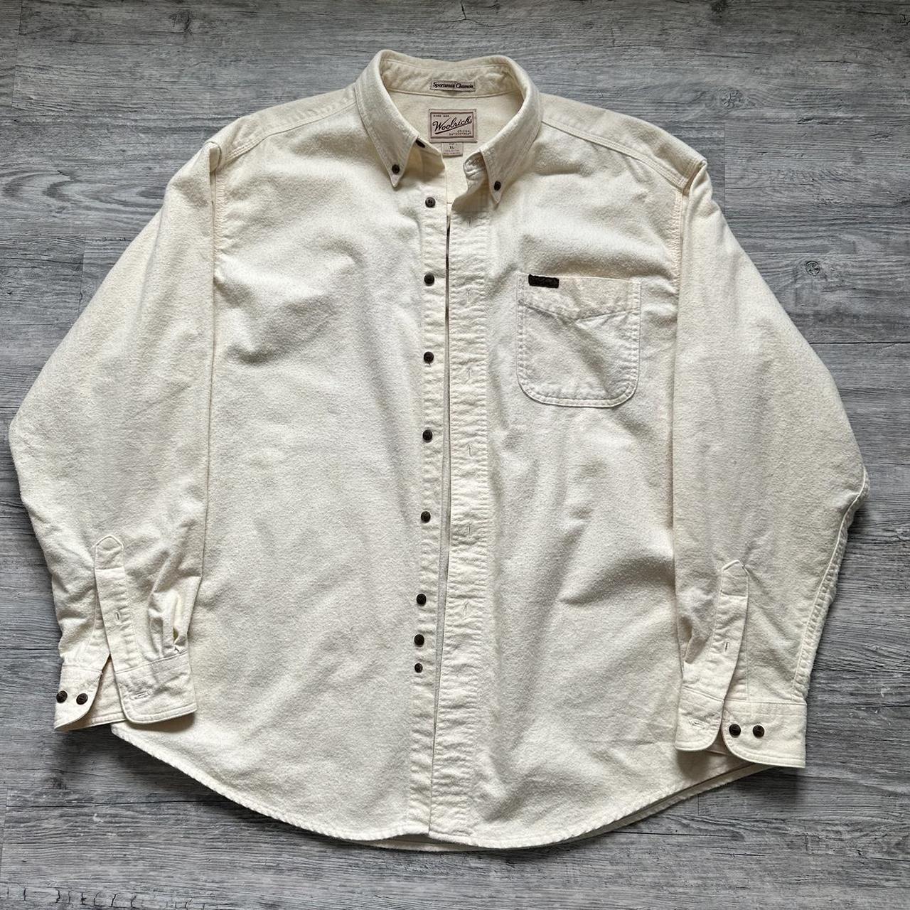 Woolrich Men's White and Cream Shirt | Depop