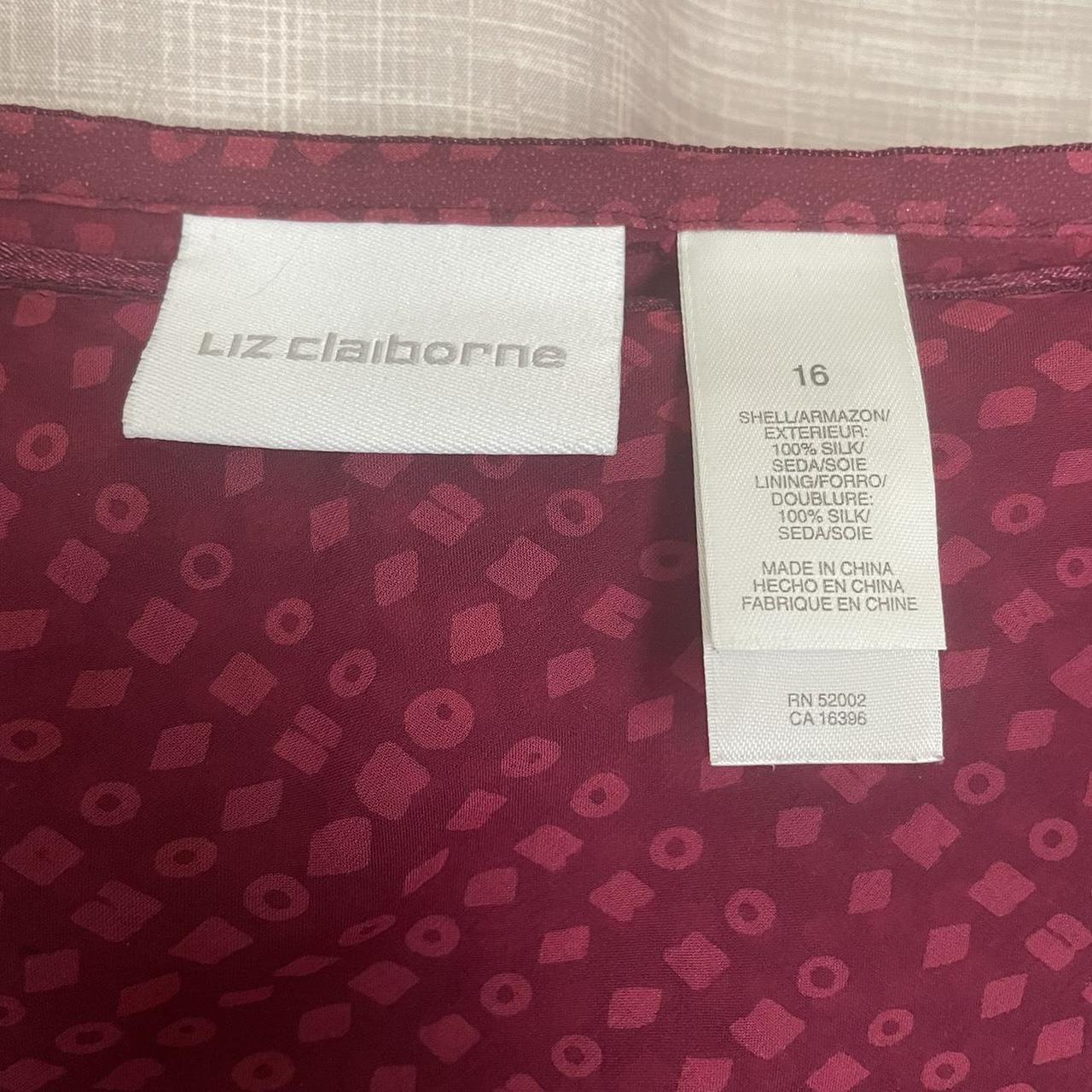 Liz Claiborne Women's Burgundy and Pink Skirt | Depop