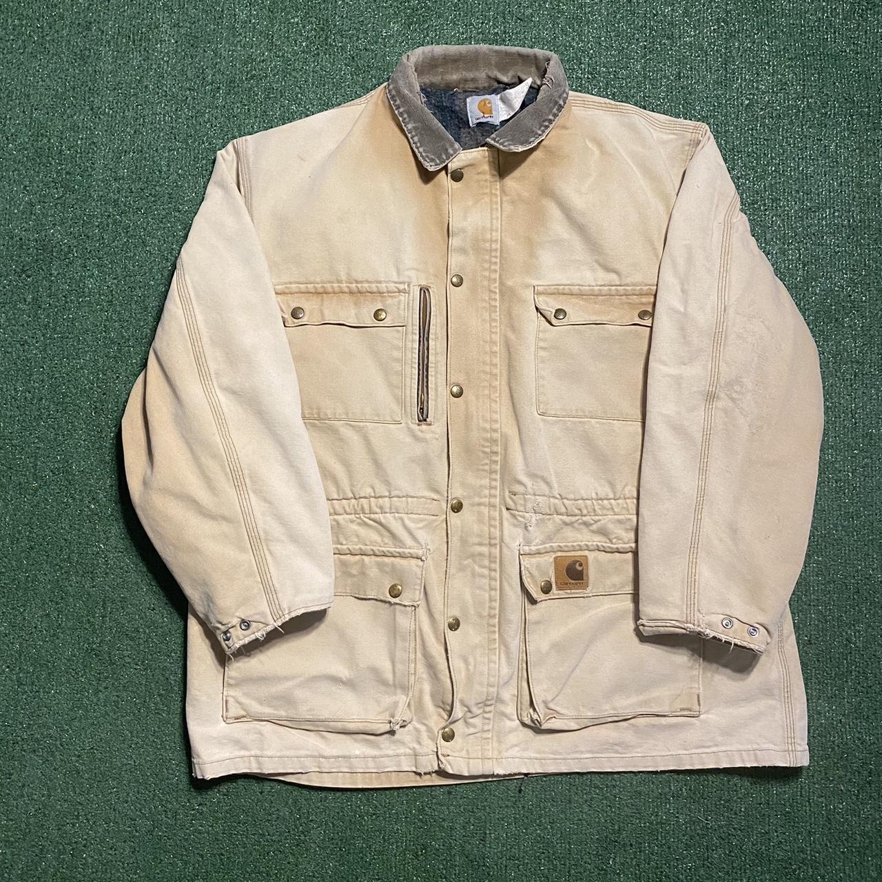 Carhartt Men's Cream Jacket | Depop