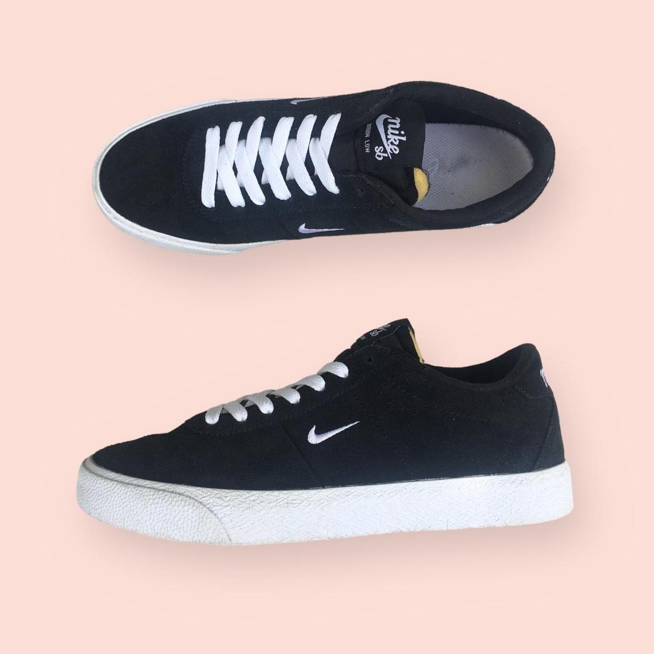 womens black nike trainers with white tick