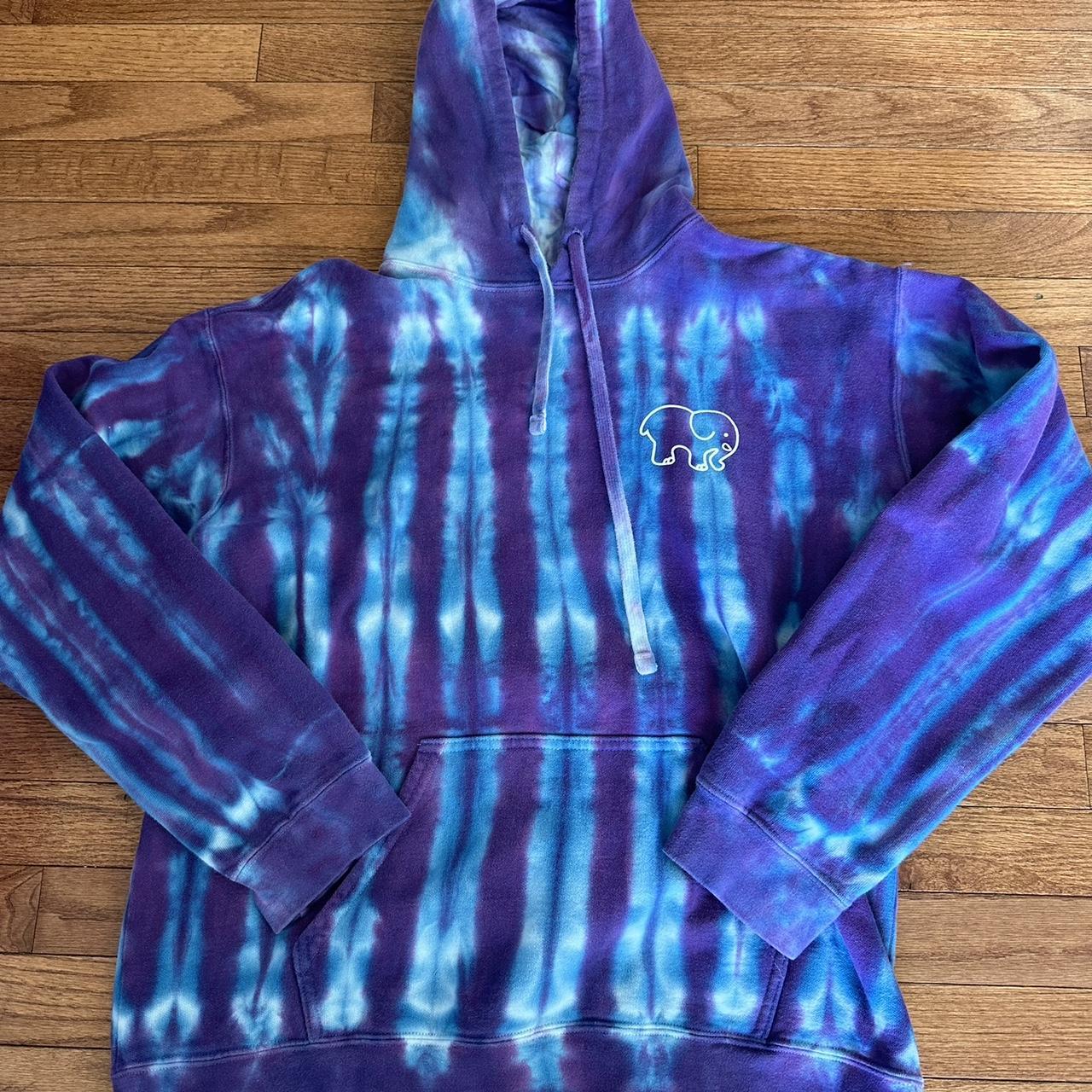 Purple and blue tie dye elephant hoodie tiedye. Depop