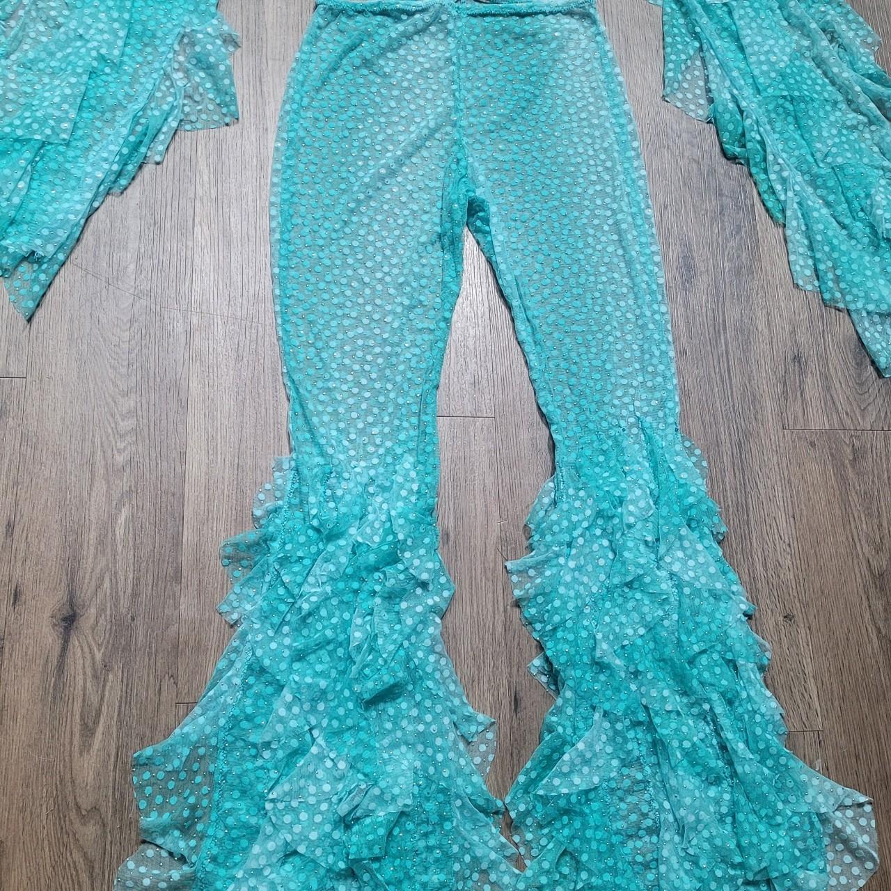 Blue rave set Includes pant, top and sleeves. Made... Depop