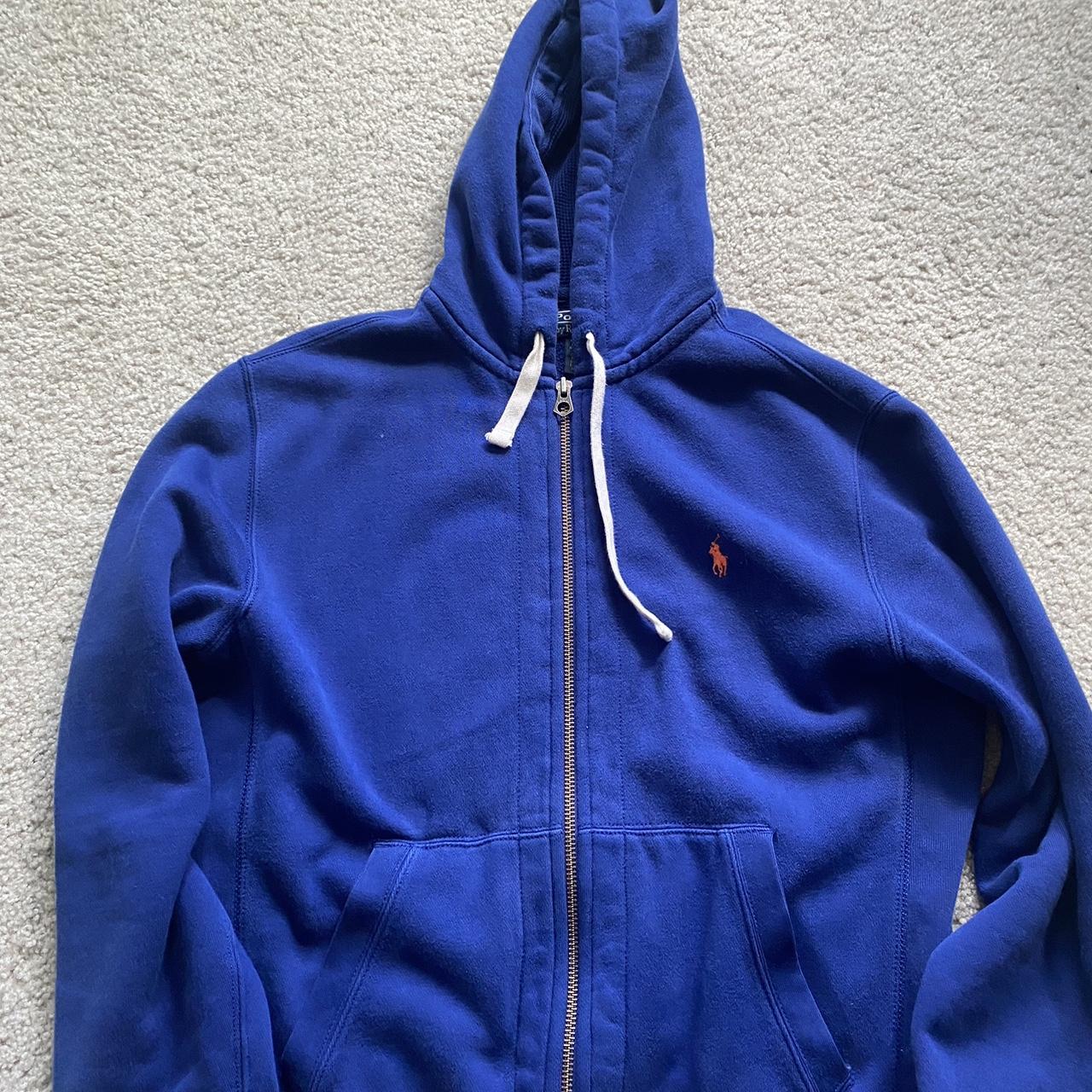 Dark blue Ralph Lauren polo jacket/hoodie 0 flaws no... - Depop