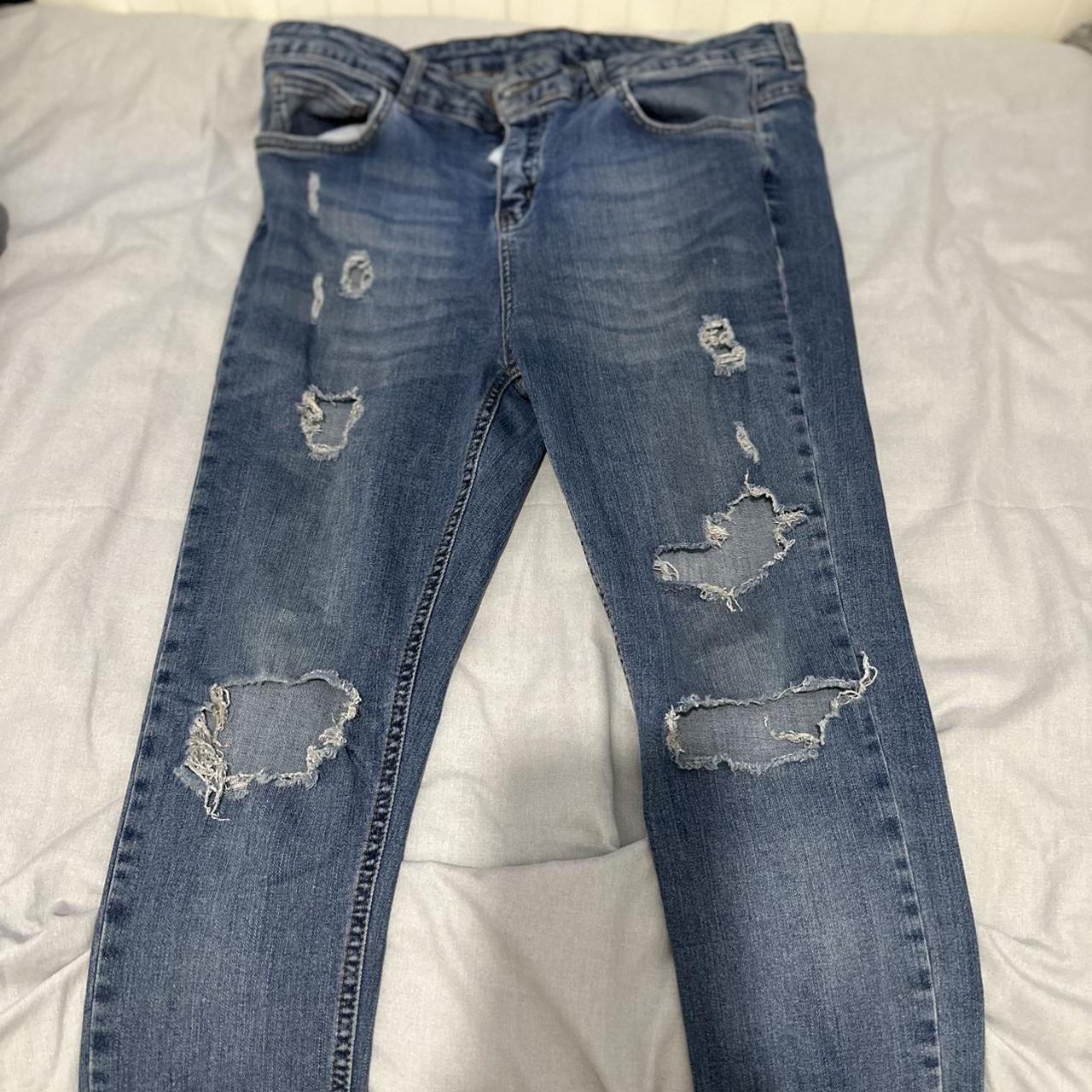 Skinny jeans Ripped Blue Men’s Size 32 - Depop