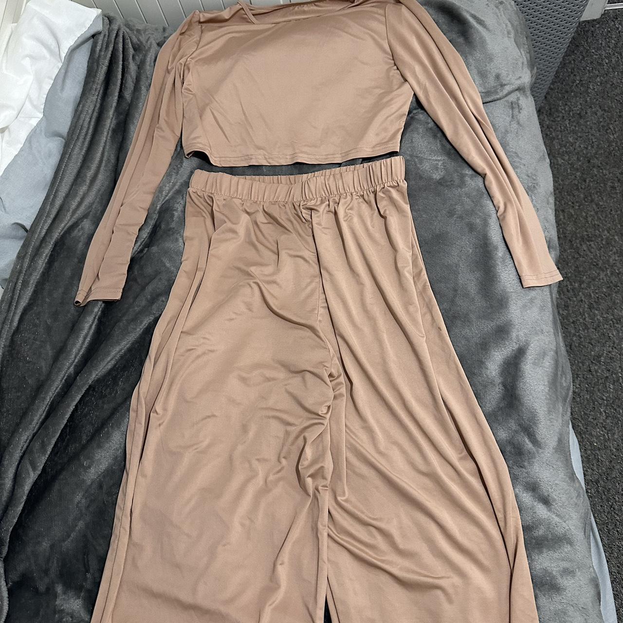 Satin Nude Pyjamas Temu Size Medium Never Worn Depop