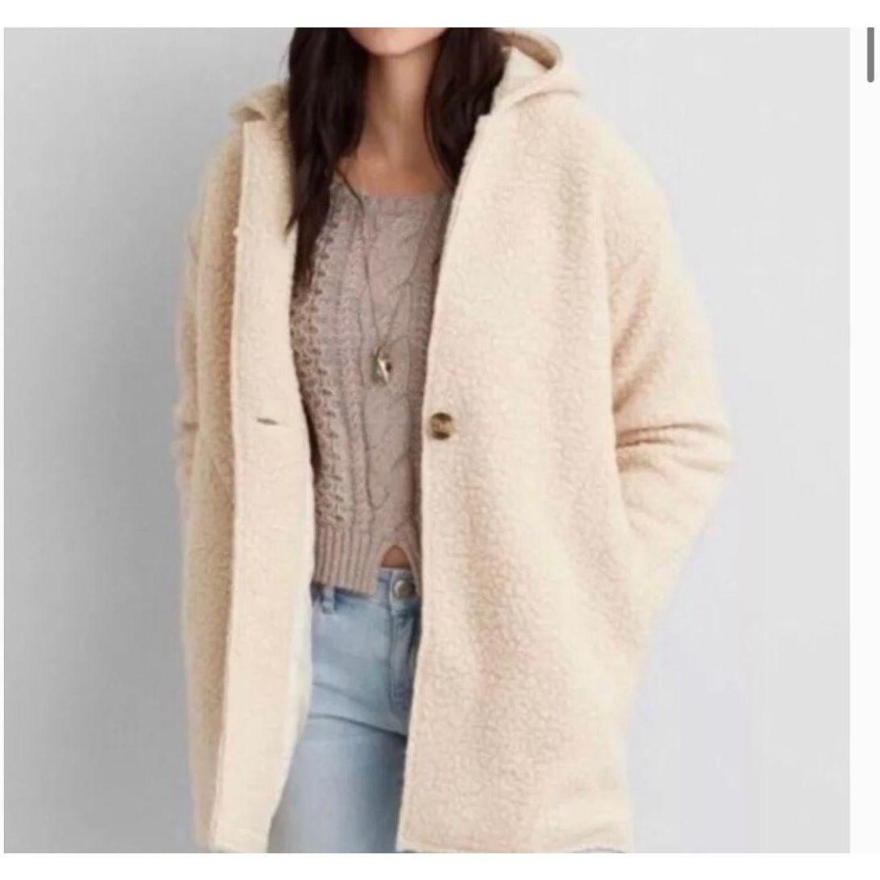 Teddy bear jacket american eagle Clearance