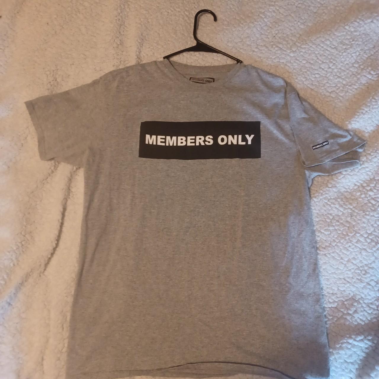 Members Only Men's Black and Grey T-shirt