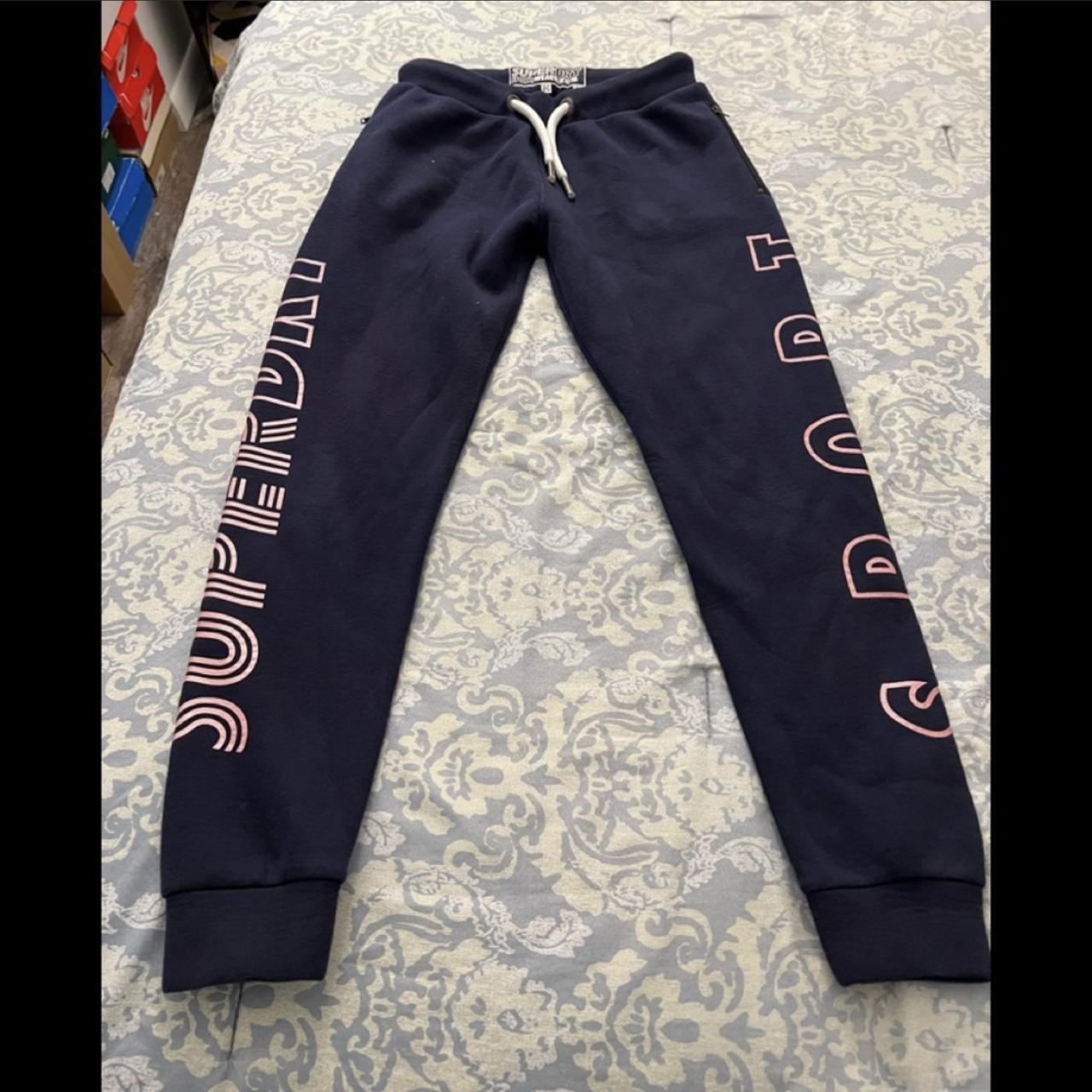 Superdry Women's Navy and Pink Joggers-tracksuits