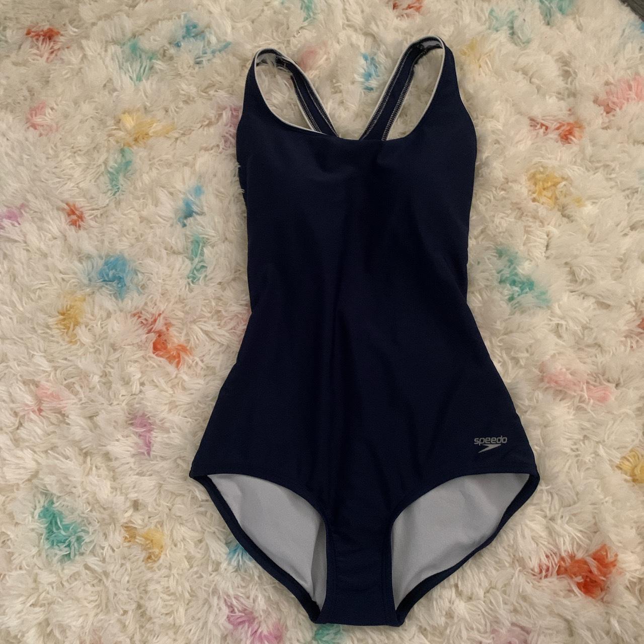 Speedo Women's Navy Swimsuit-one-piece | Depop