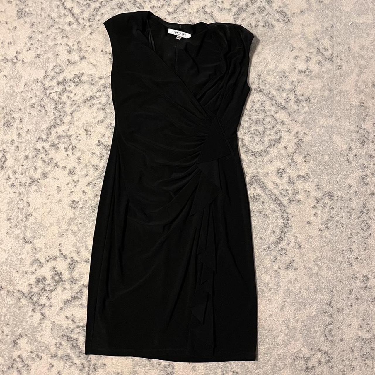 evan-picone black cocktail dress worn once, no... - Depop