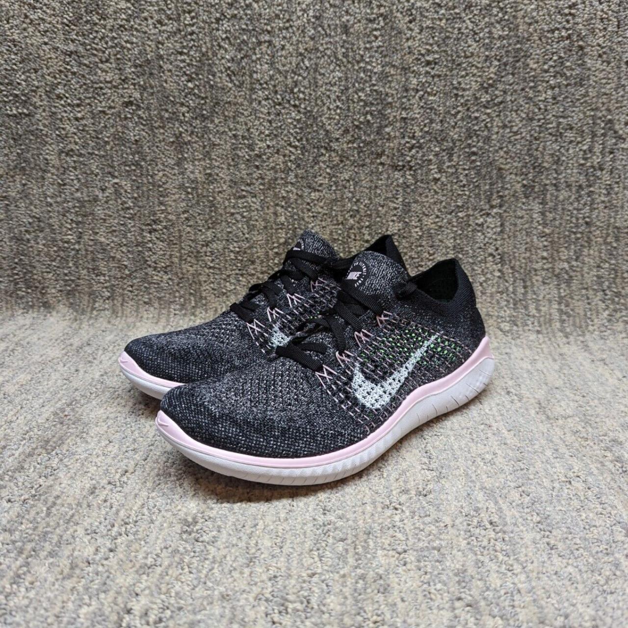 Nike free rn flyknit 2018 women's black outlet pink