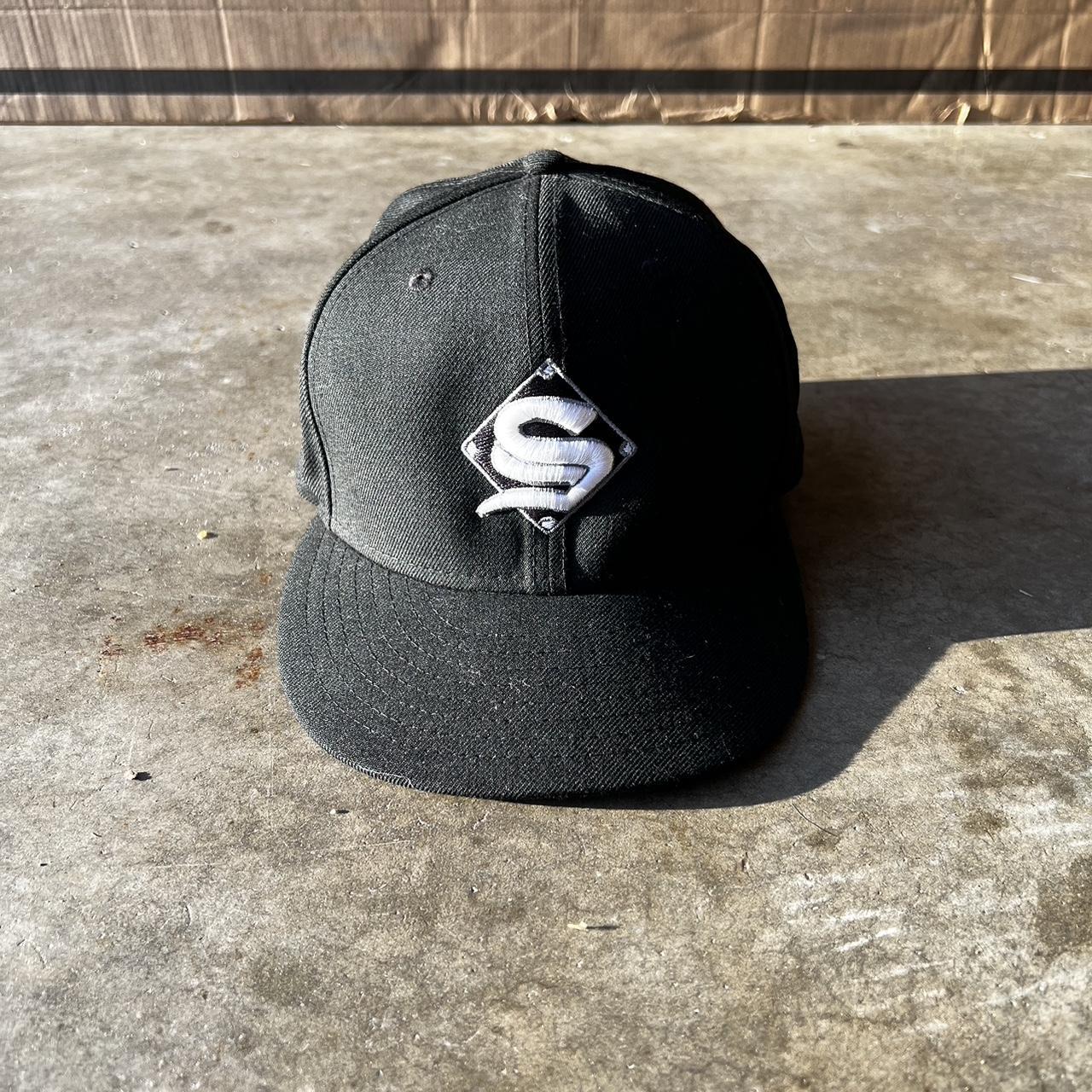 Chicago White Sox Baseball Fitted Black Hat Mens Sz 7 3/4 New Era