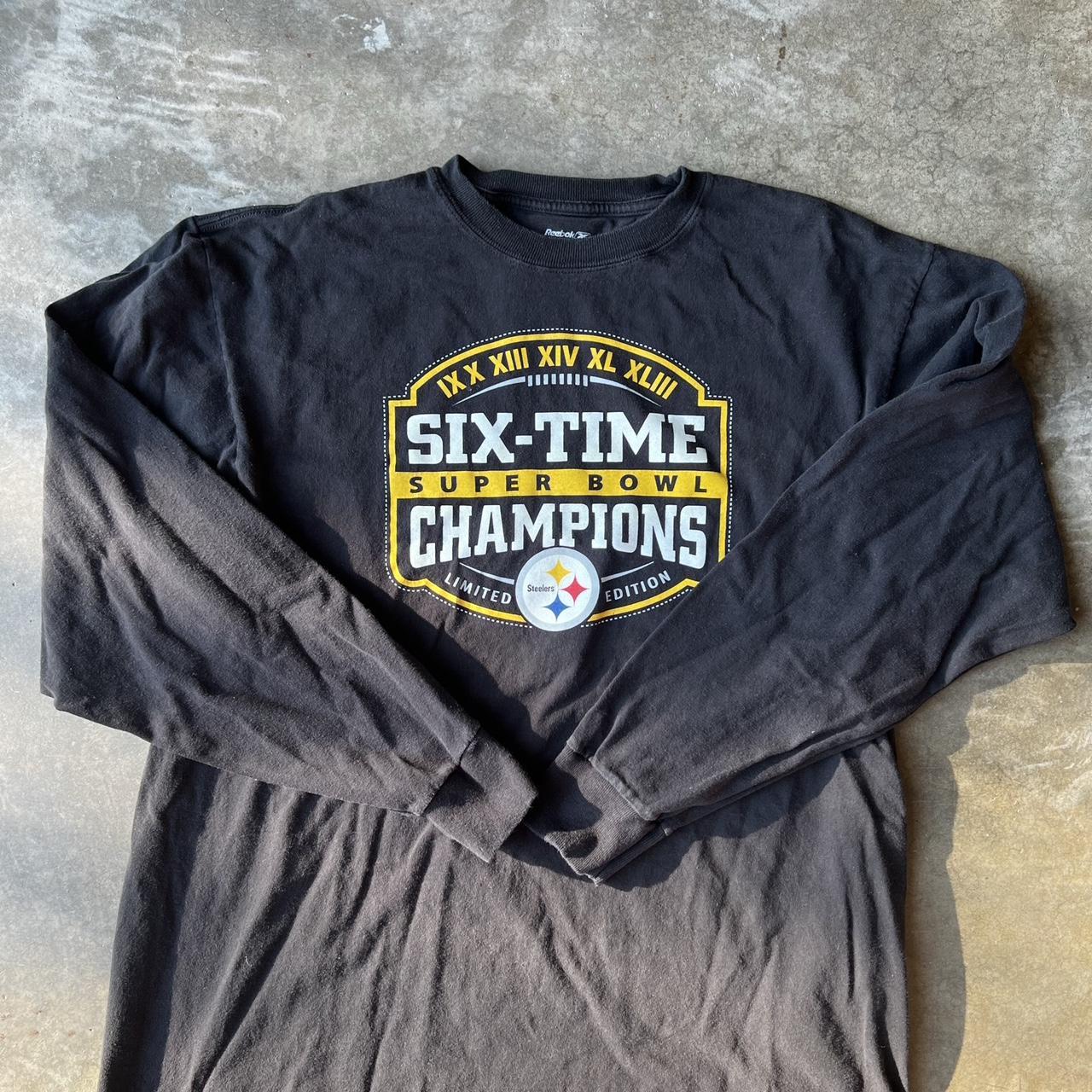 Pittsburgh Steelers Six Time Champions Grey T-Shirt