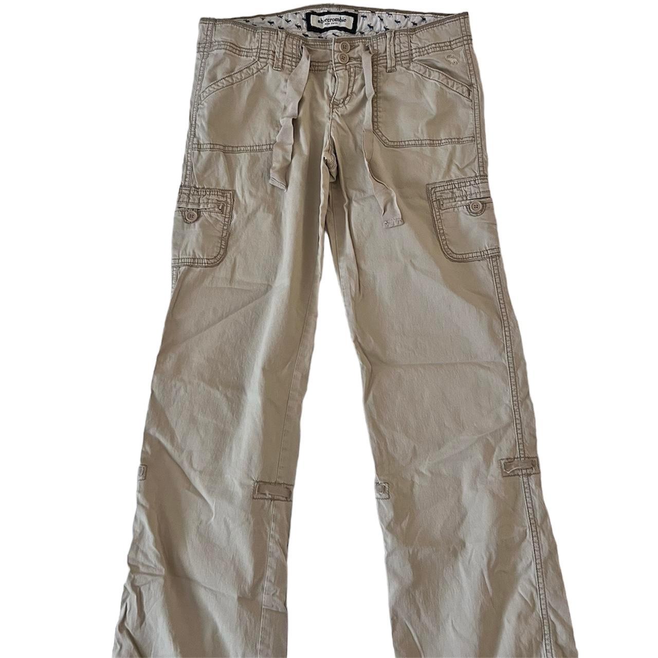 Vintage 90s Abercrombie & Fitch Grunge Beige Low Rise Bell 2024 Bottom Cargo Pants 6