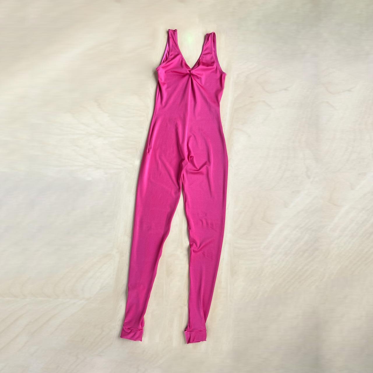 Shiny lycra bright pink dance... - Depop