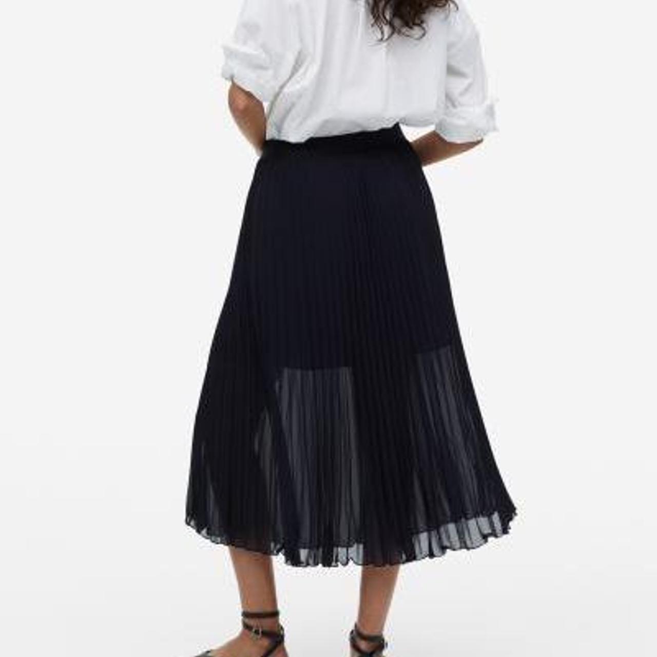 Pleated chiffon skirt, H&M midi skirt