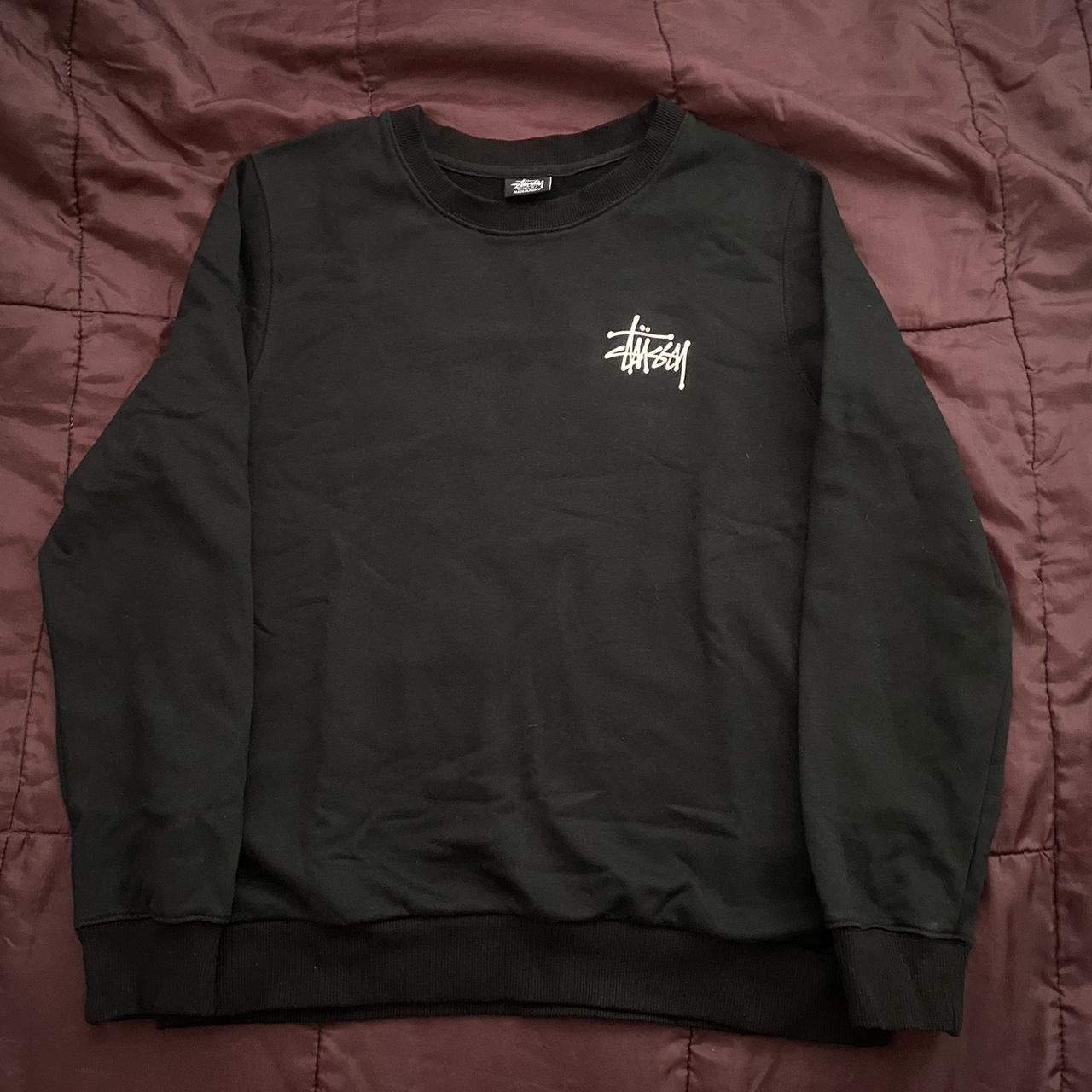 Black stussy jumper Worn once perfect condition... - Depop