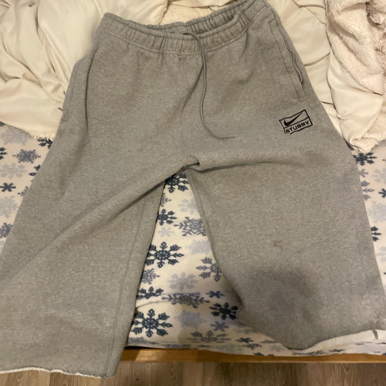 large but cropped too high stain on the knee - Depop