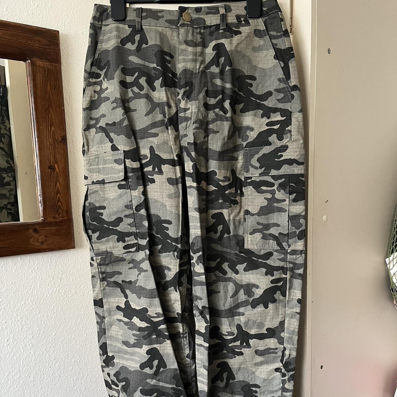 Pretty Little Thing Camouflage Camo Cargo... - Depop