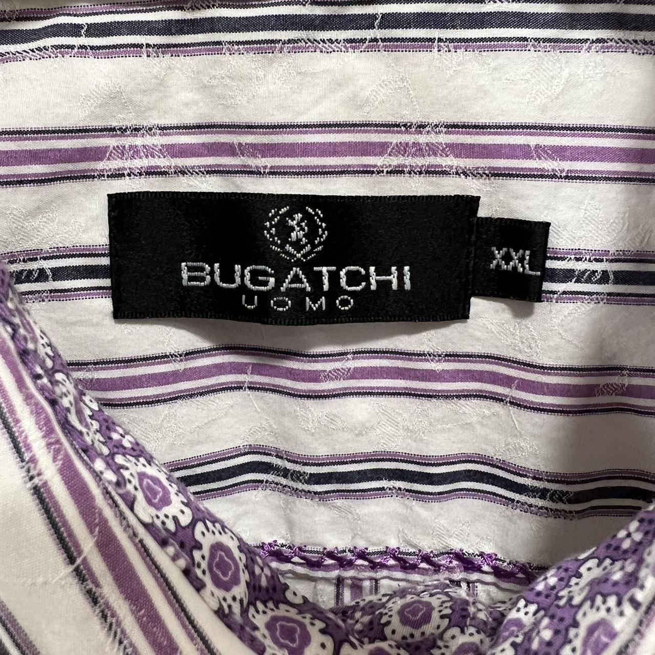 Bugatchi Men's White and Purple Shirt (4)