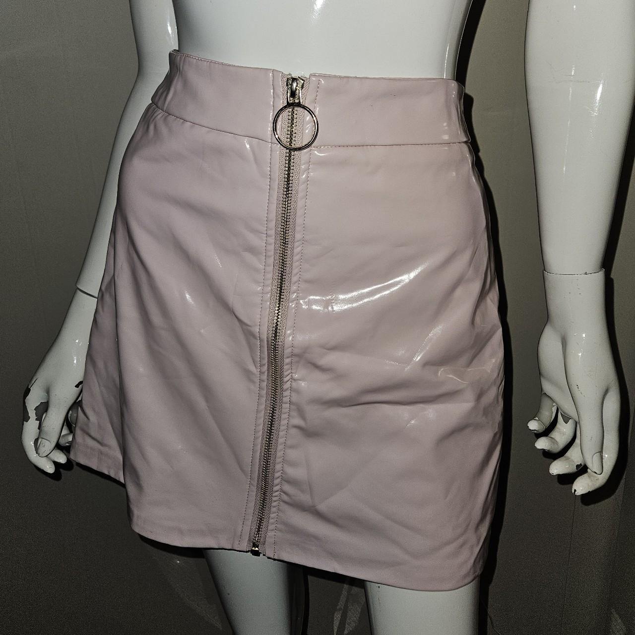 Forever 21 PVC Pink Zip Up Skirt Tags for. Depop