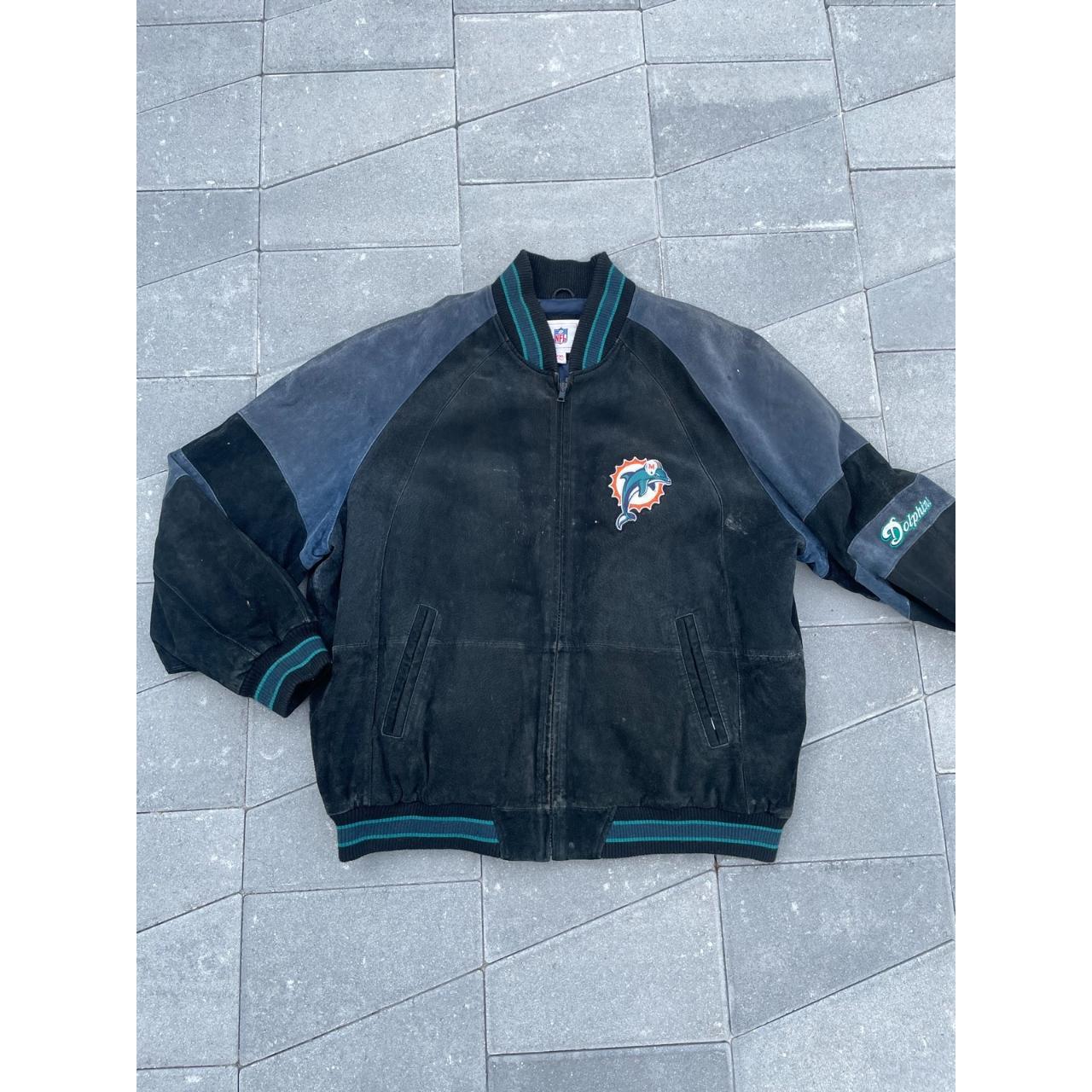 Vintage 90s Leather Miami Dolphins - Depop