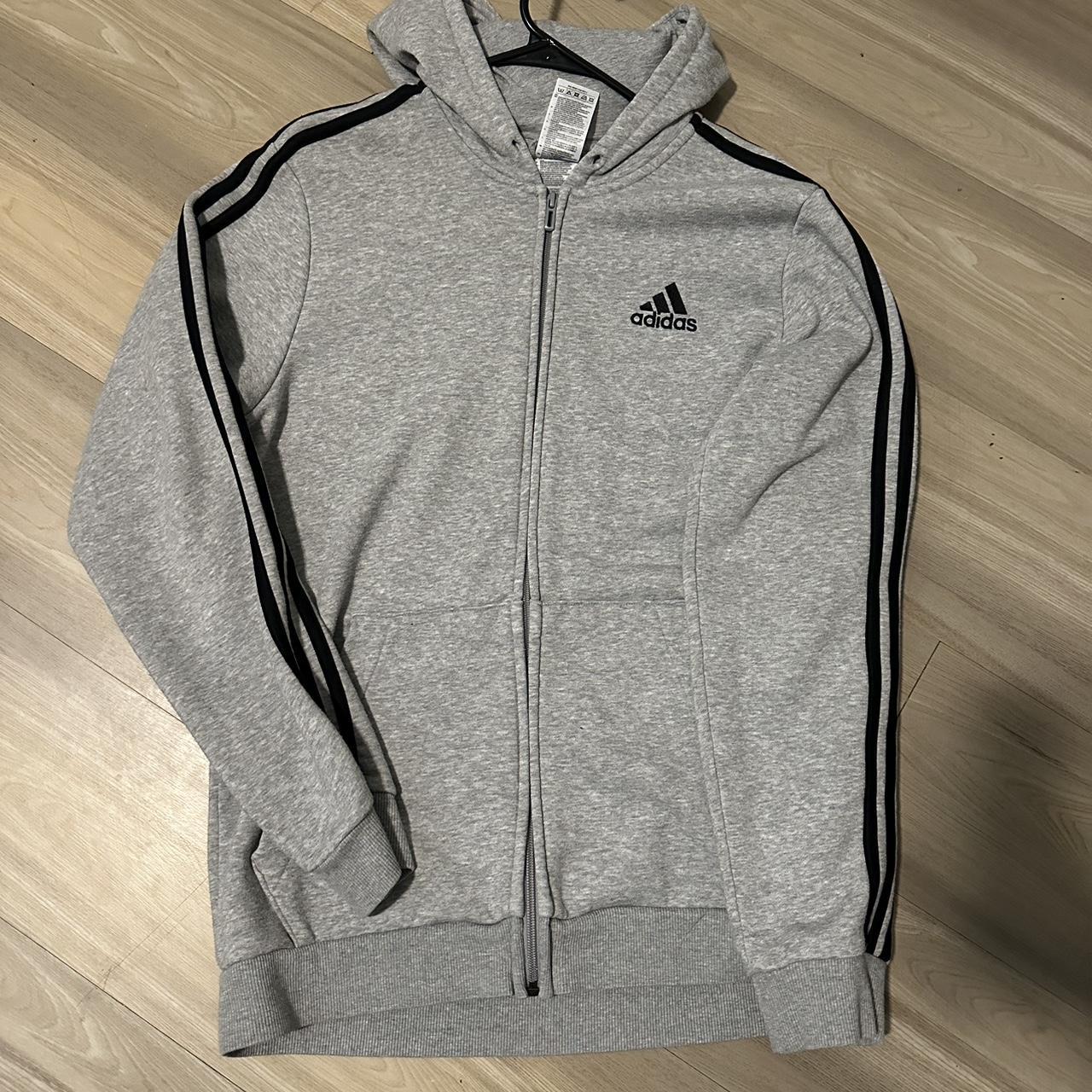 adidas grey zip hoodie men's