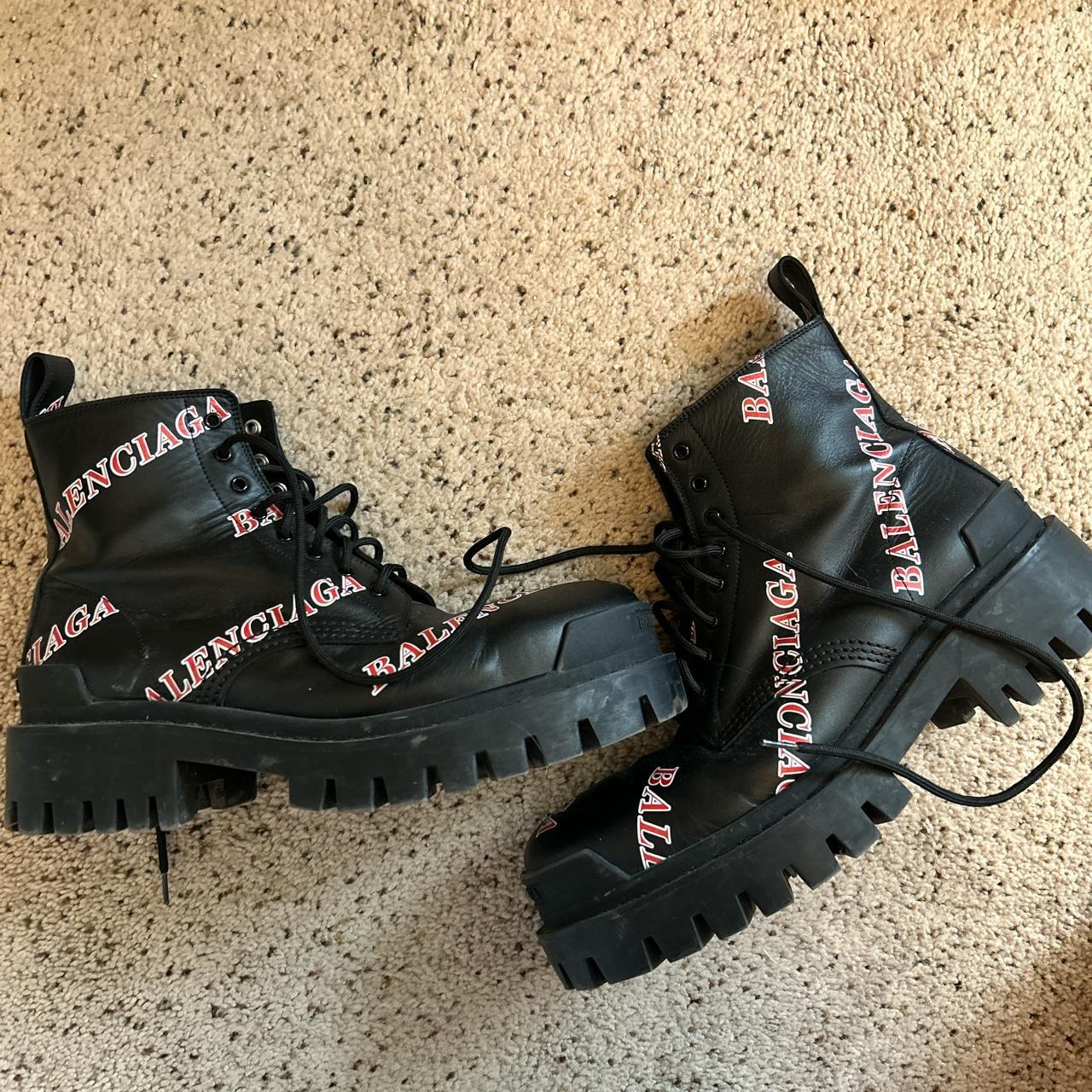 Balenciaga, Shoes, Balenciaga Black Red Strike Boots