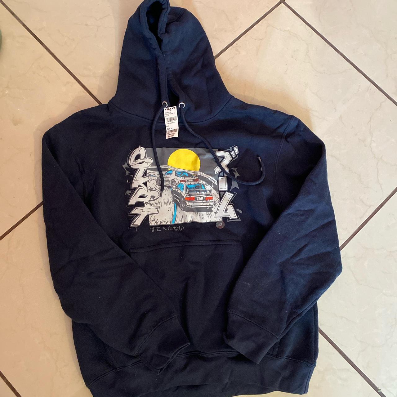 Tilly's navy blue race car hoodie Size M Brand Depop