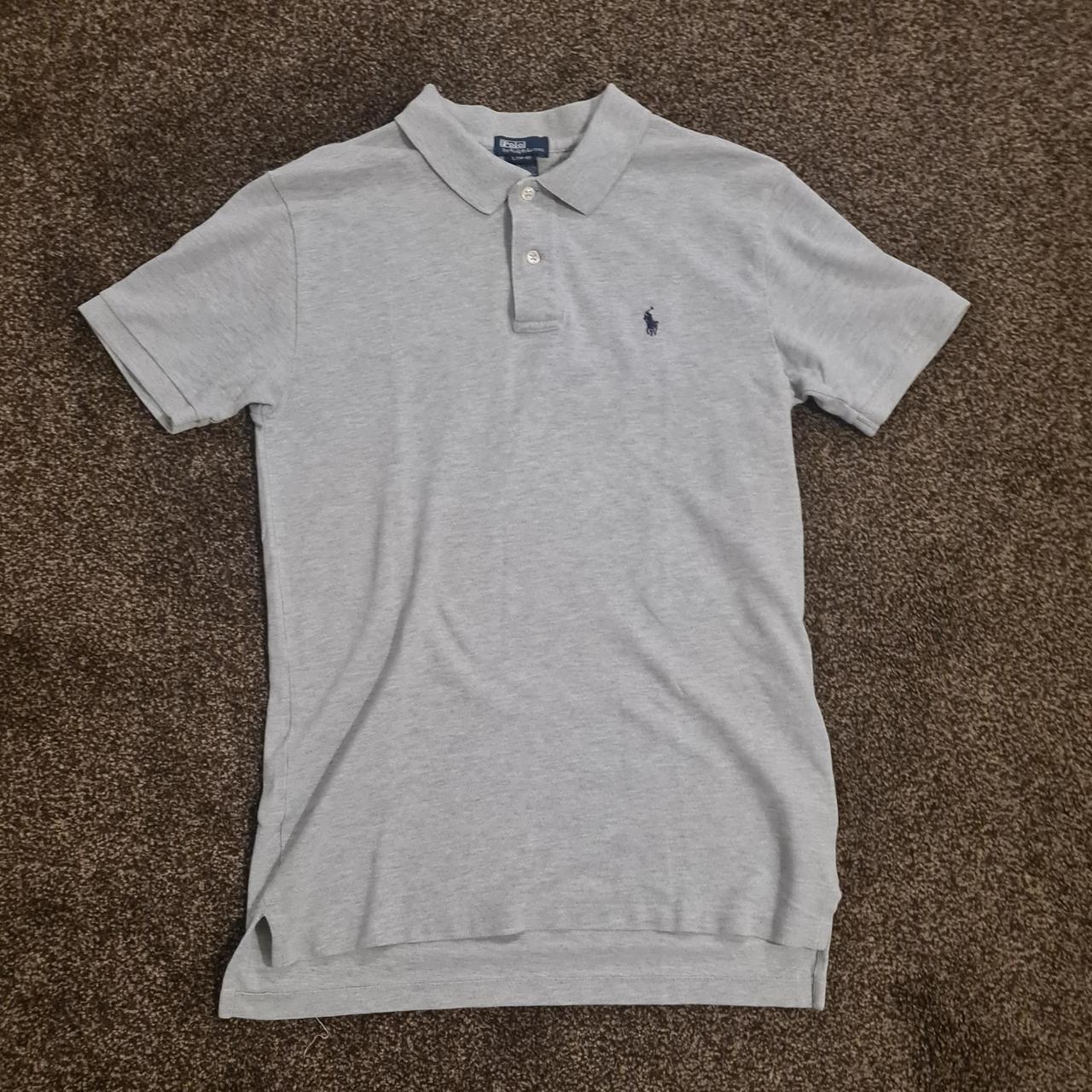 Grey Ralph Lauren polo shirt Grey Ralph Lauren polo... - Depop