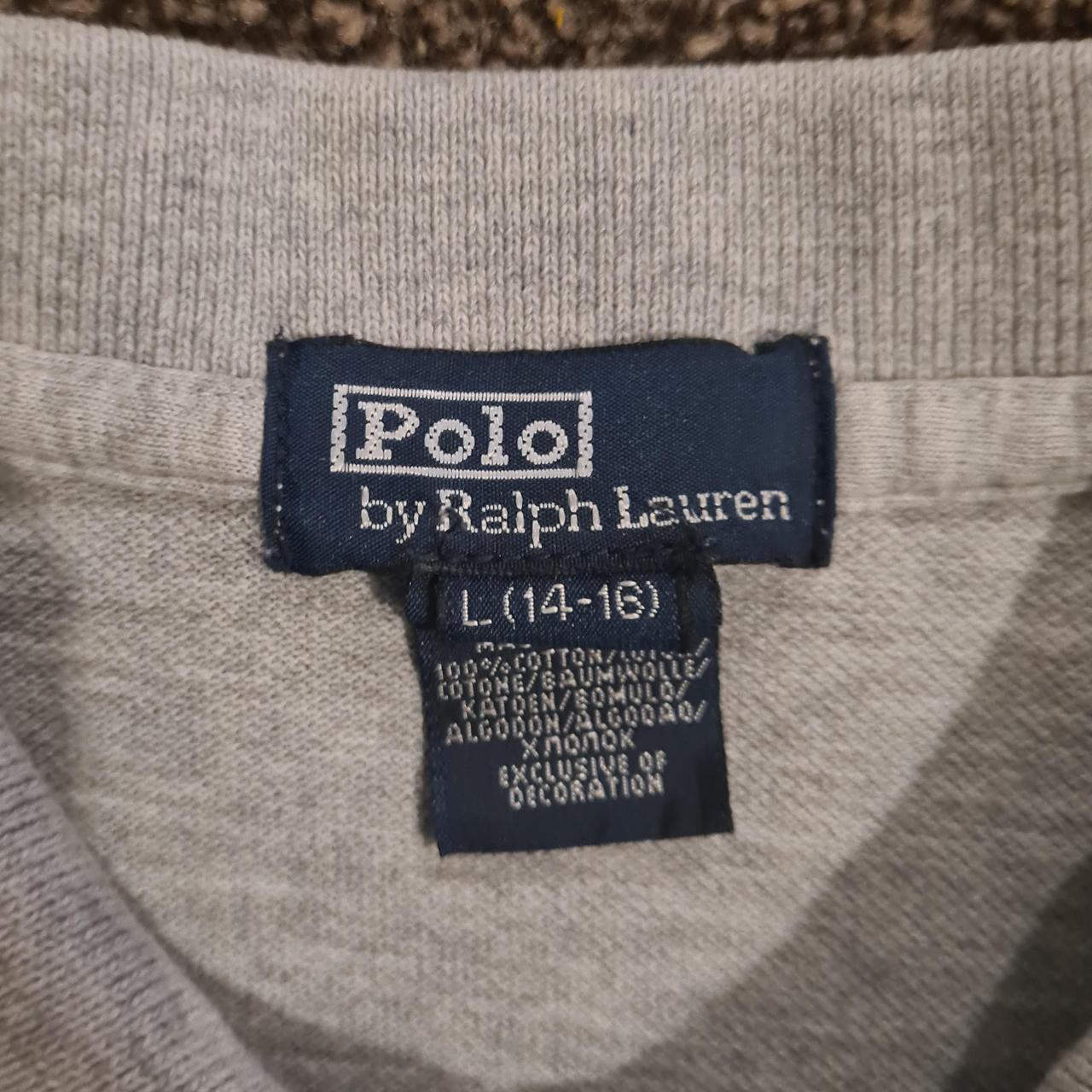 Grey Ralph Lauren polo shirt Grey Ralph Lauren polo... - Depop