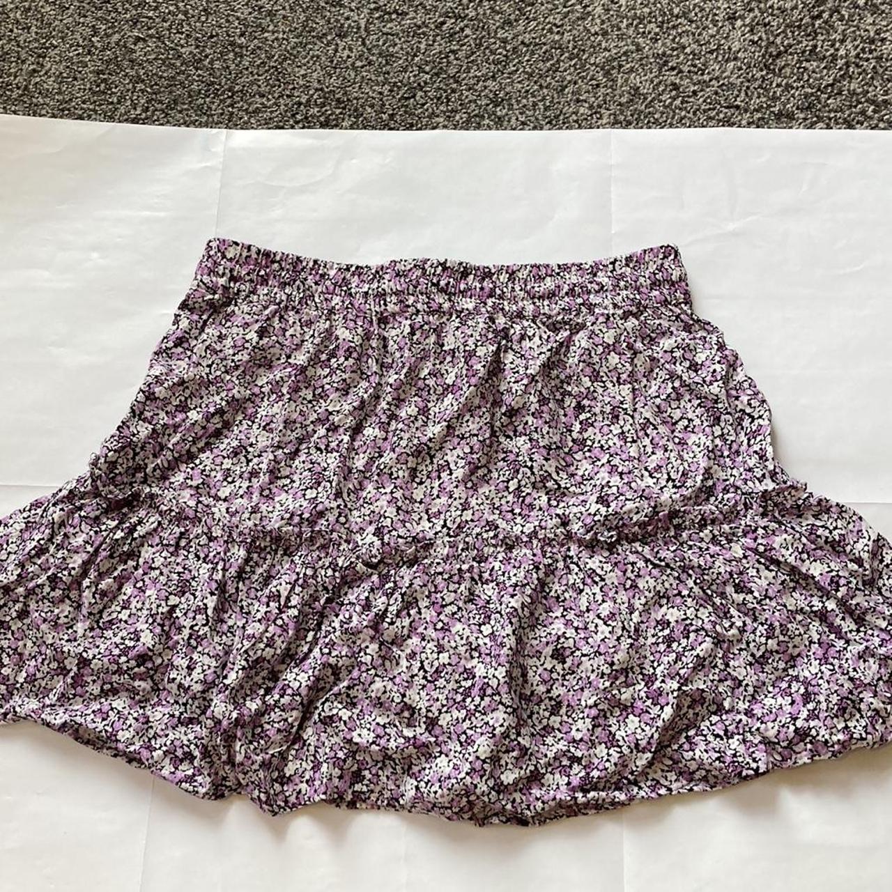 Pink floral skort. Waist tie for perfect fit.... - Depop