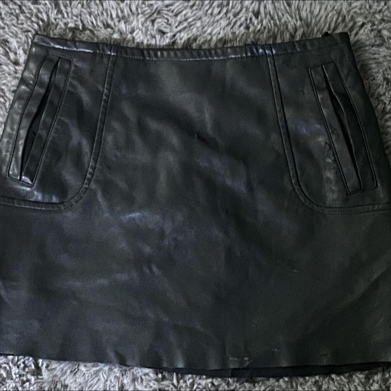 h&m black leather mini skirt ♠️🪩 • bought on depop Depop