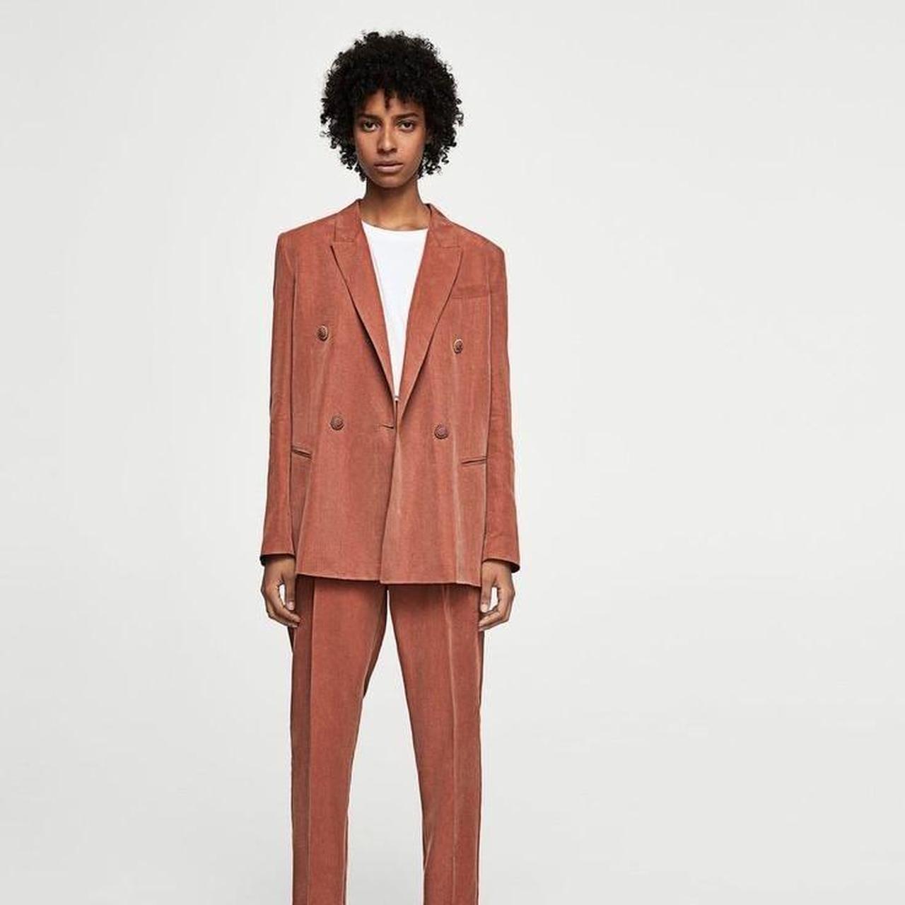 Mango Blazer Size Medium Rust Orange 79% Depop