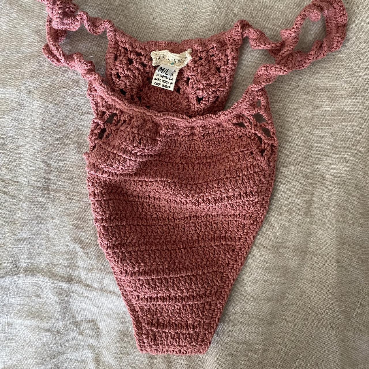 Akoia Swim Hand Crochet Bikini Never Worn Dusty Depop