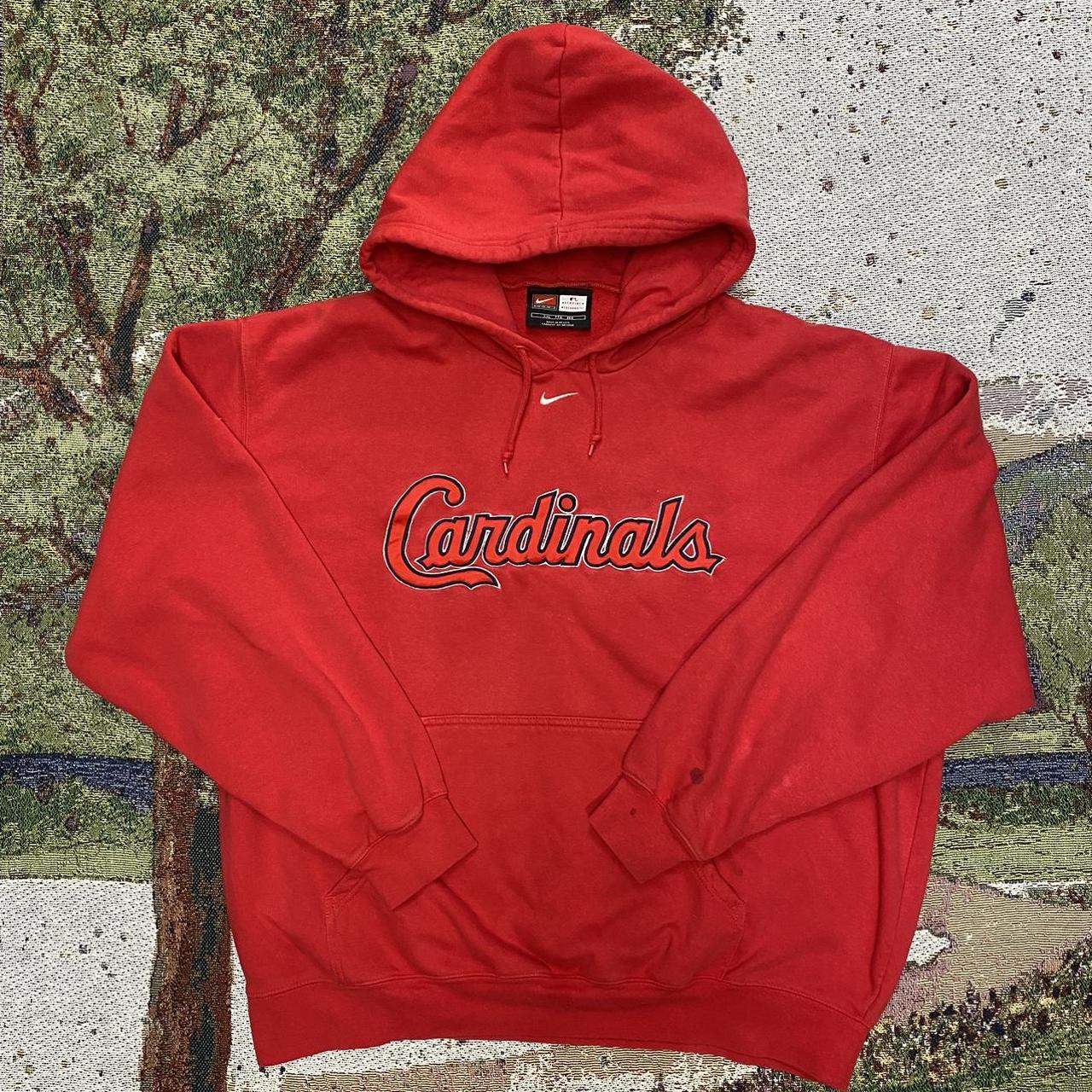 Nike Men's Red and Navy Hoodie | Depop