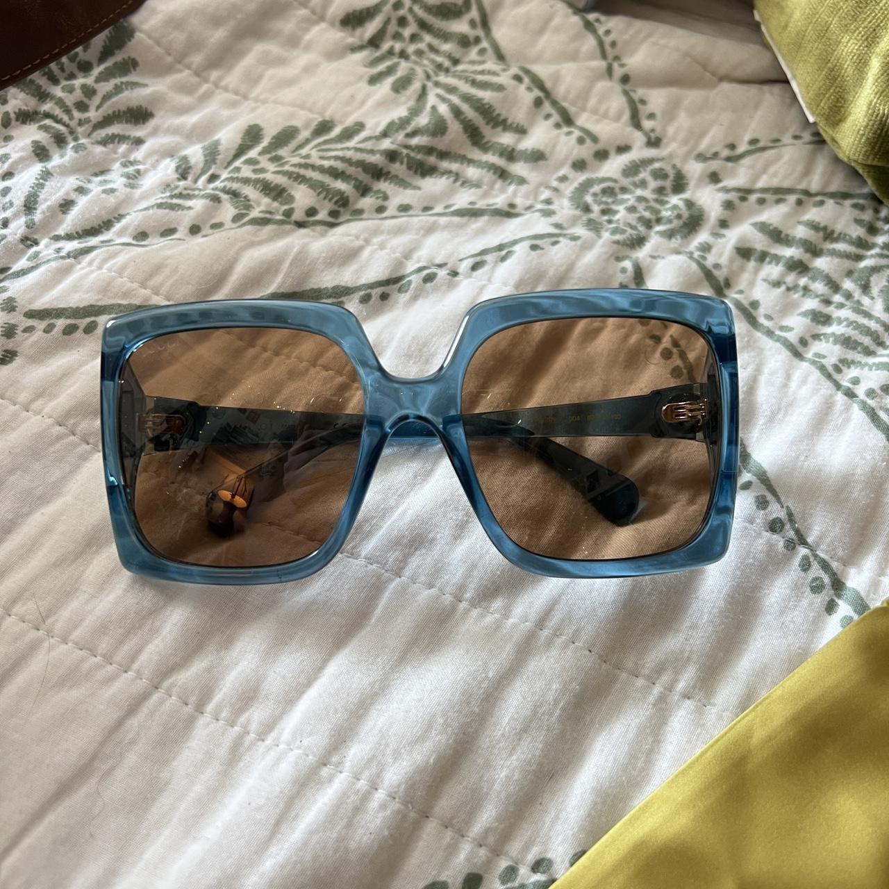 Oversized Gucci Sunglasses blue with tinted lenses