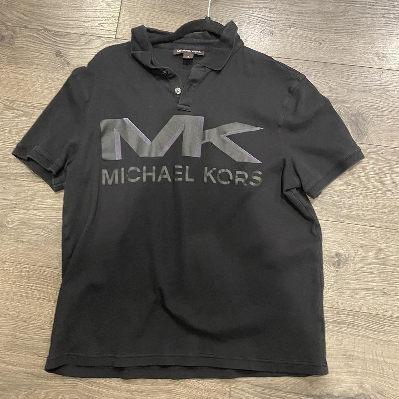 Michael Kors Mens Black And Grey Polo Shirts Depop 6636