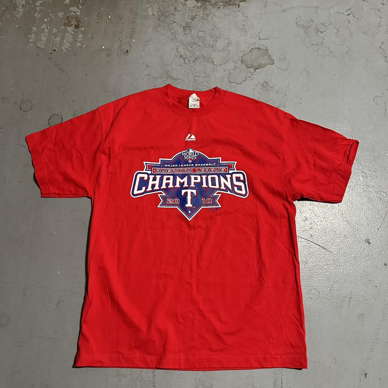 Majestic Texas Rangers 2010 World Series Red - Depop