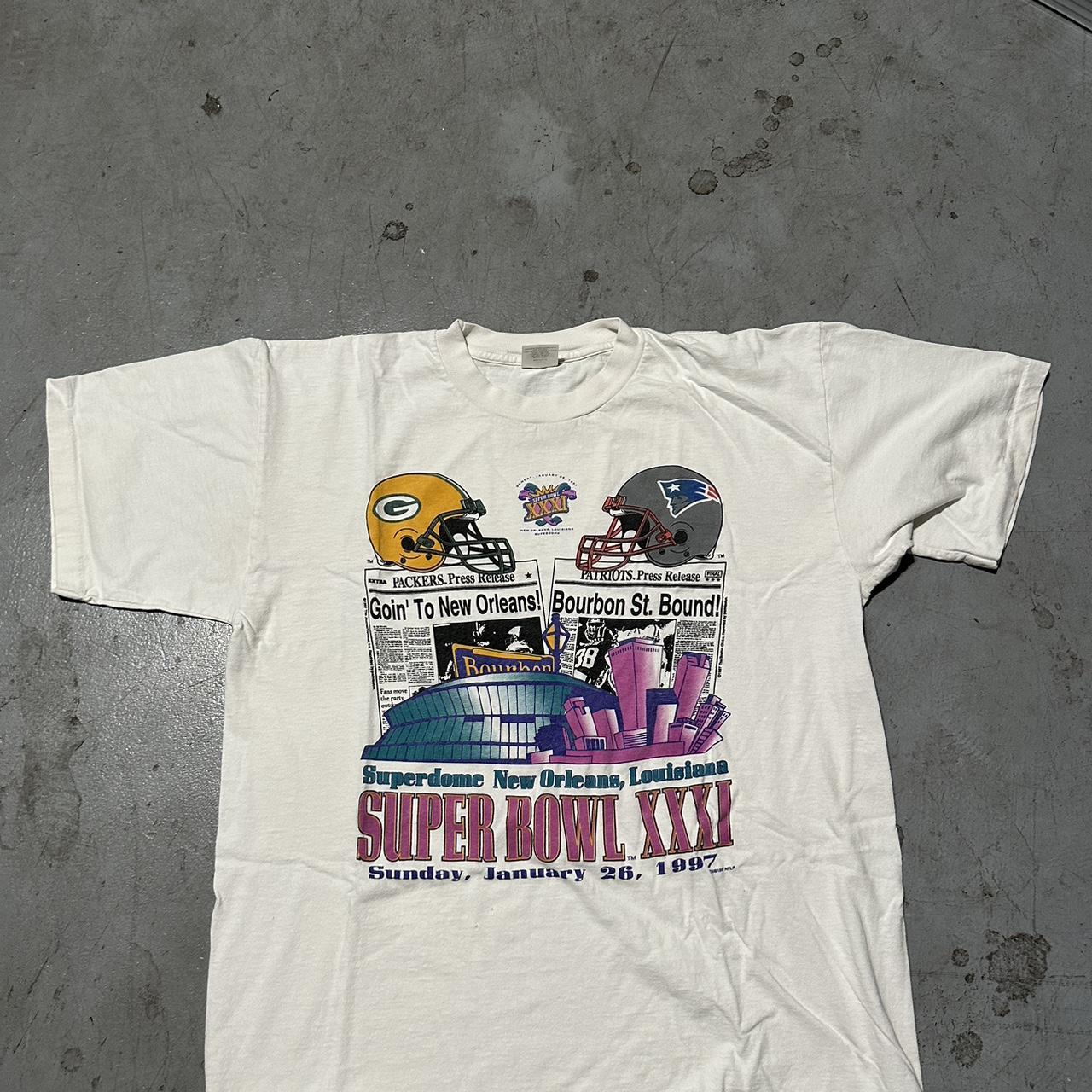 vintage 1997 packers vs. patriots new orleans - Depop