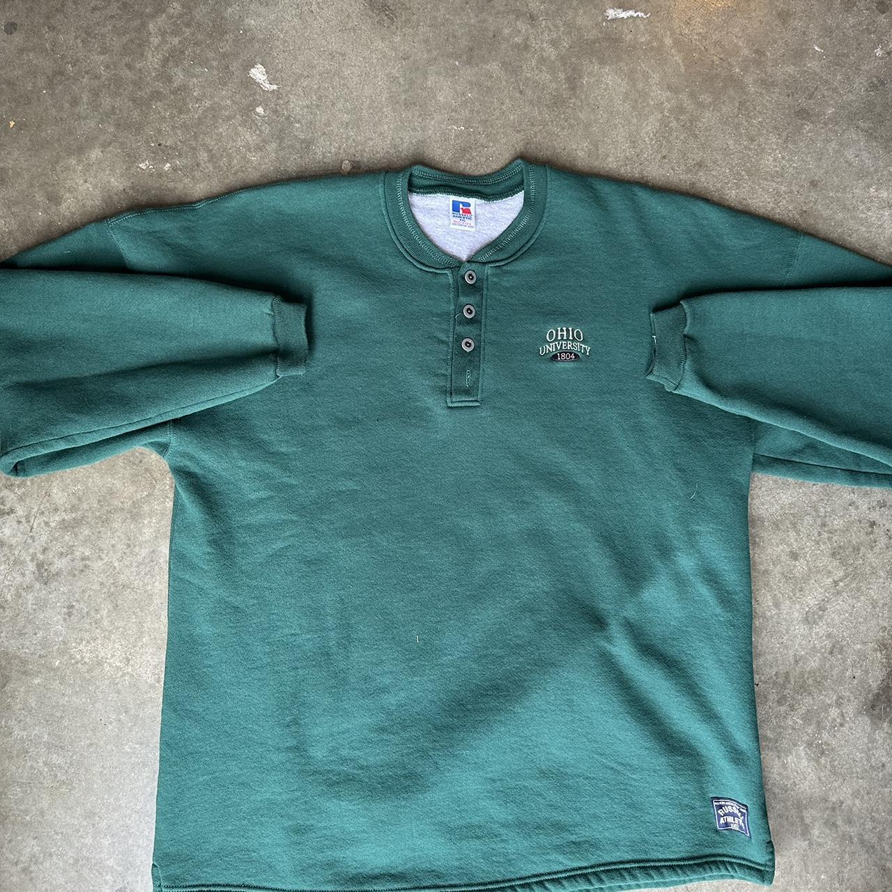 Vintage Russell Ohio University Long Sleeve Button... - Depop