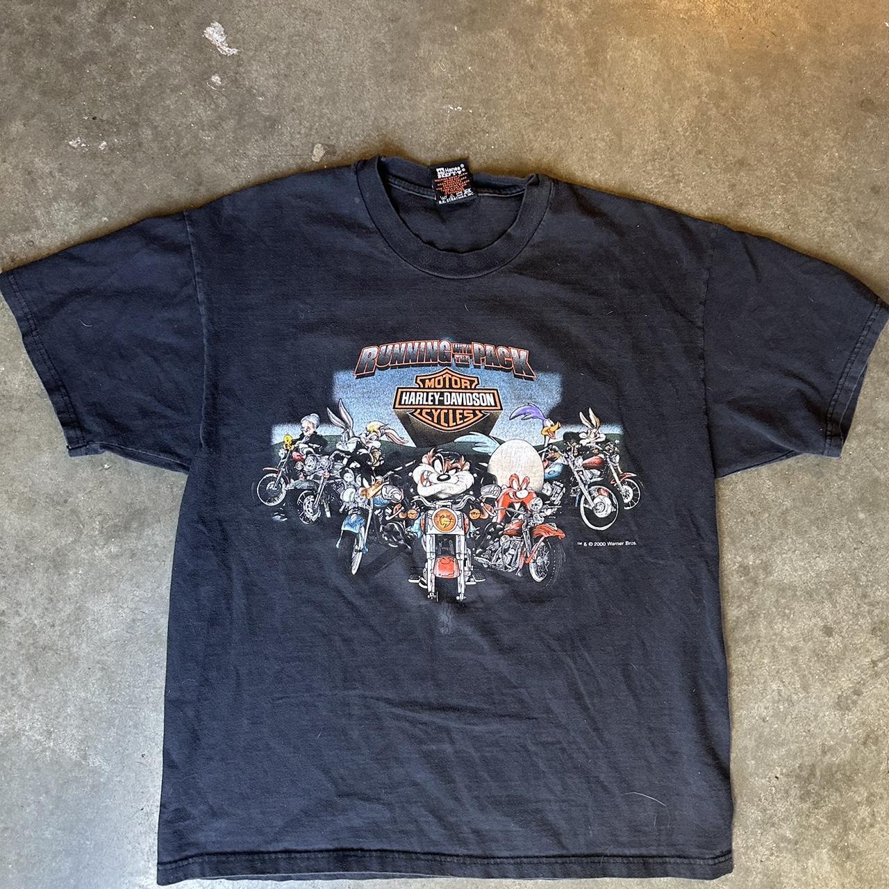 ‘00 Looney Tines Harley Davidson Shirt • Size... - Depop