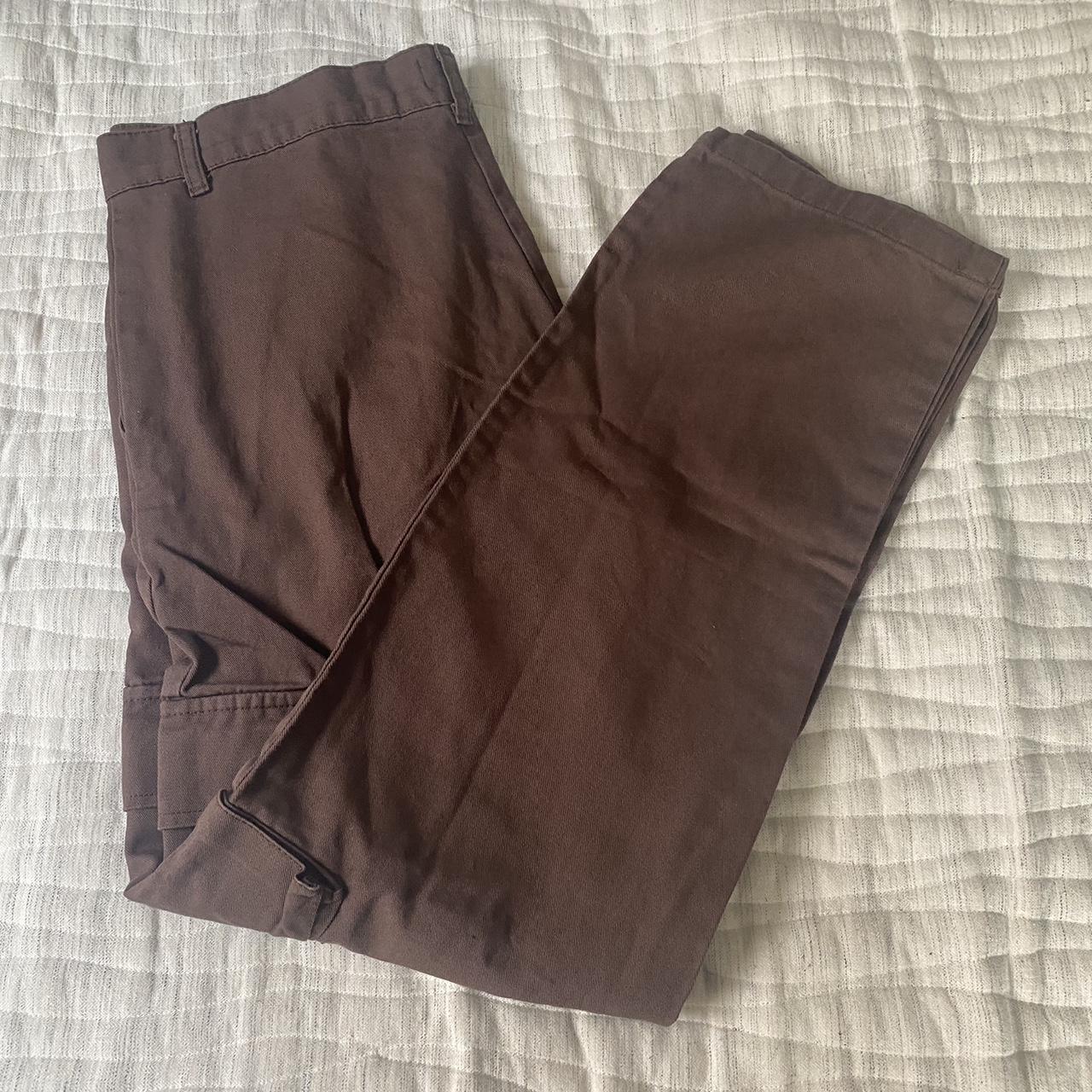 Size medium brown boohooman cargo pants Depop
