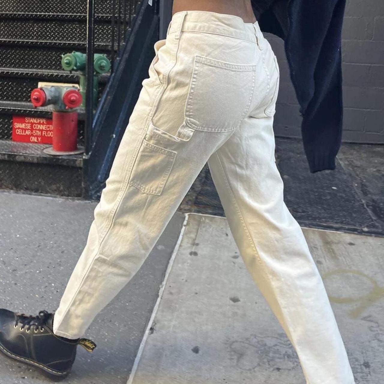 Brandy Melville Women's Cream Trousers Depop
