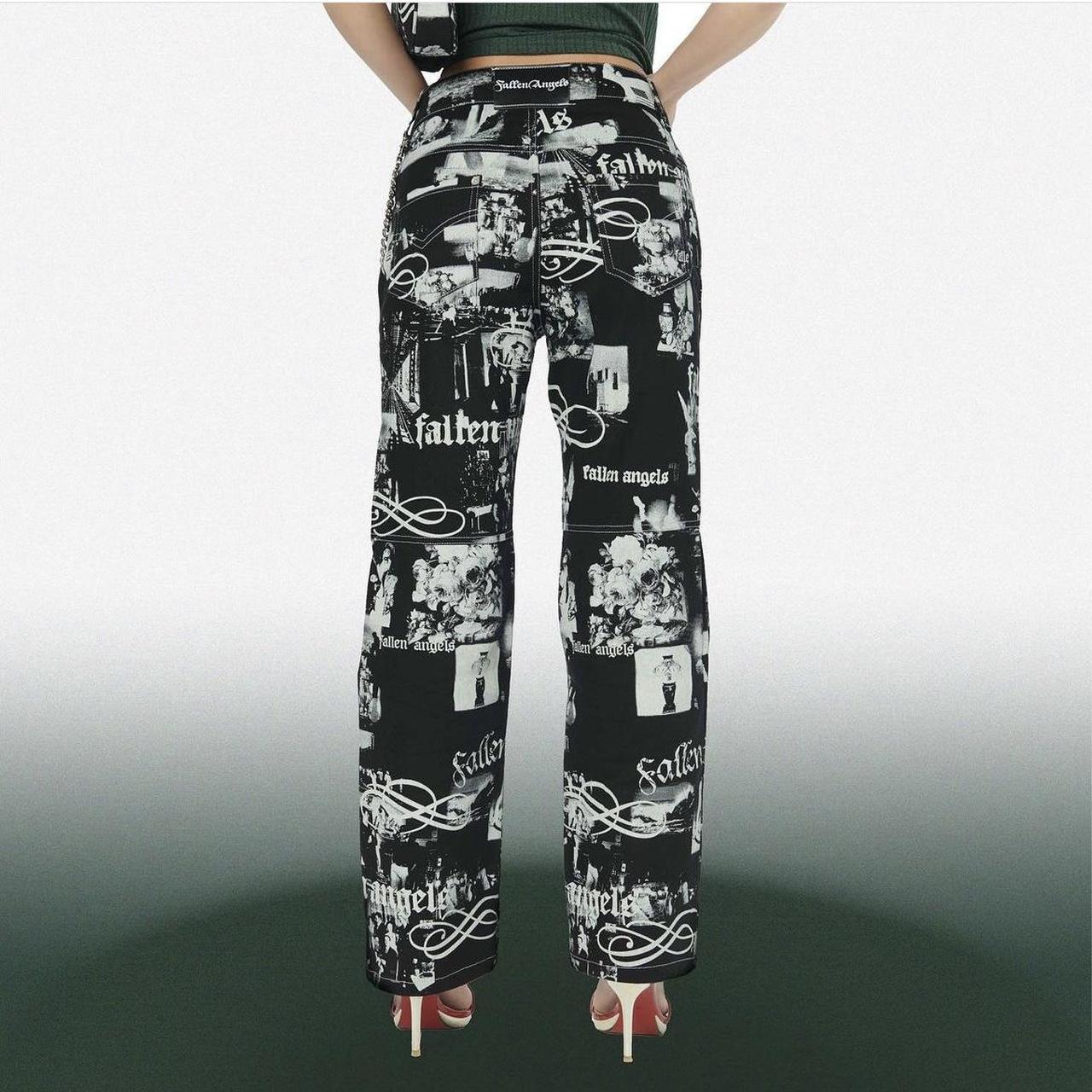 Palm Angels Women's Black and White Jeans (3)